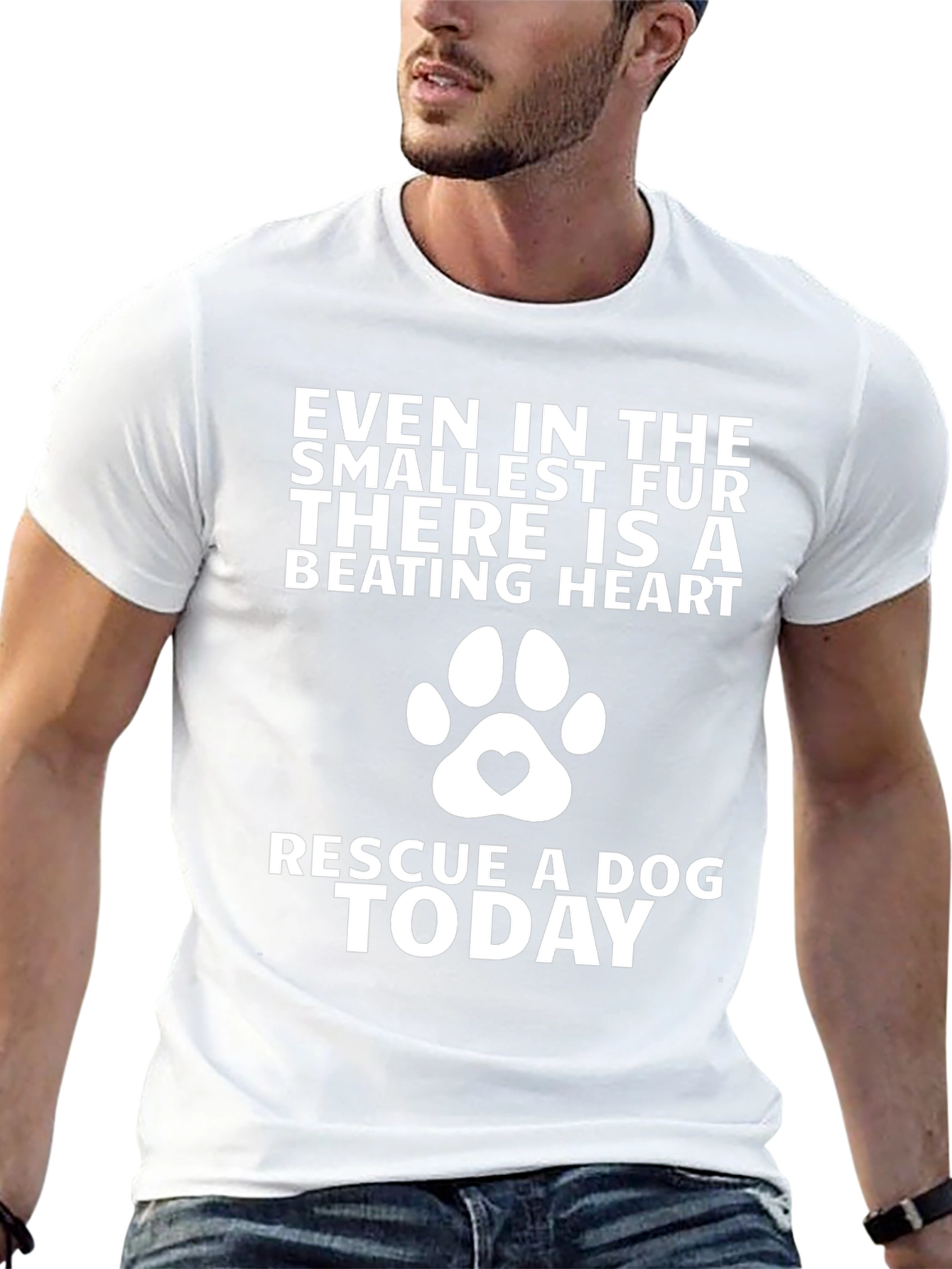 Rescue Dog T-Shirt - Beating Heart Design