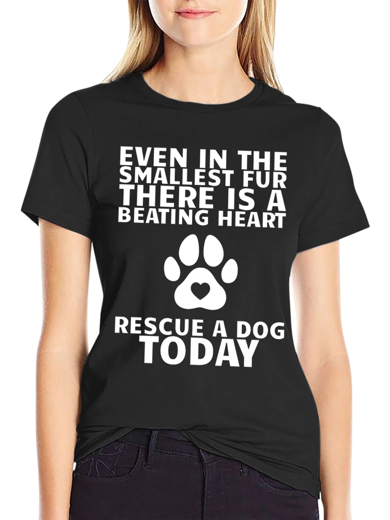 Rescue Dog T-Shirt - Beating Heart Design