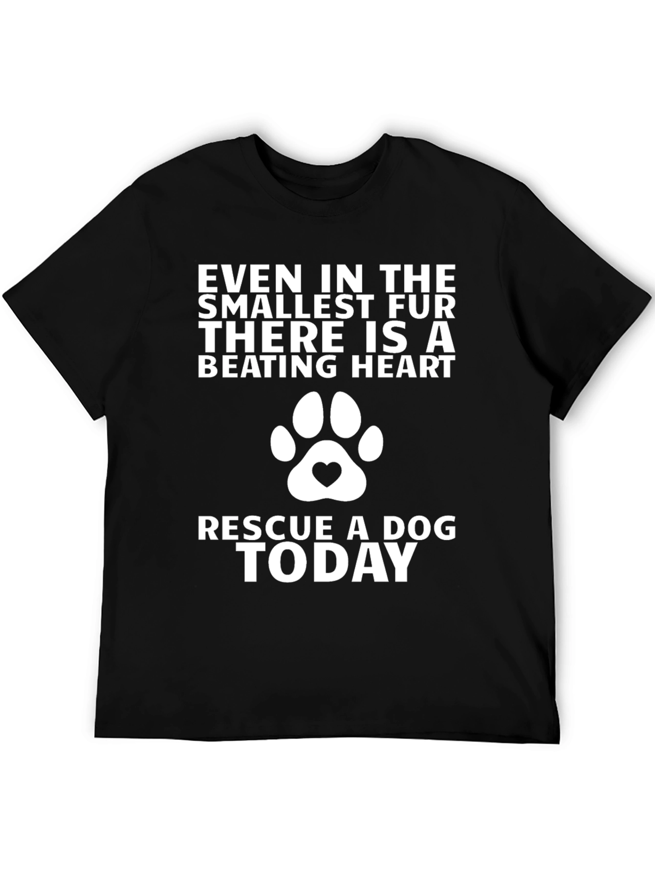 Rescue Dog T-Shirt - Beating Heart Design