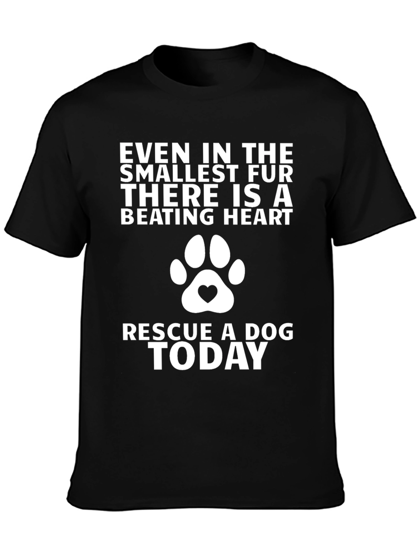Rescue Dog T-Shirt - Beating Heart Design
