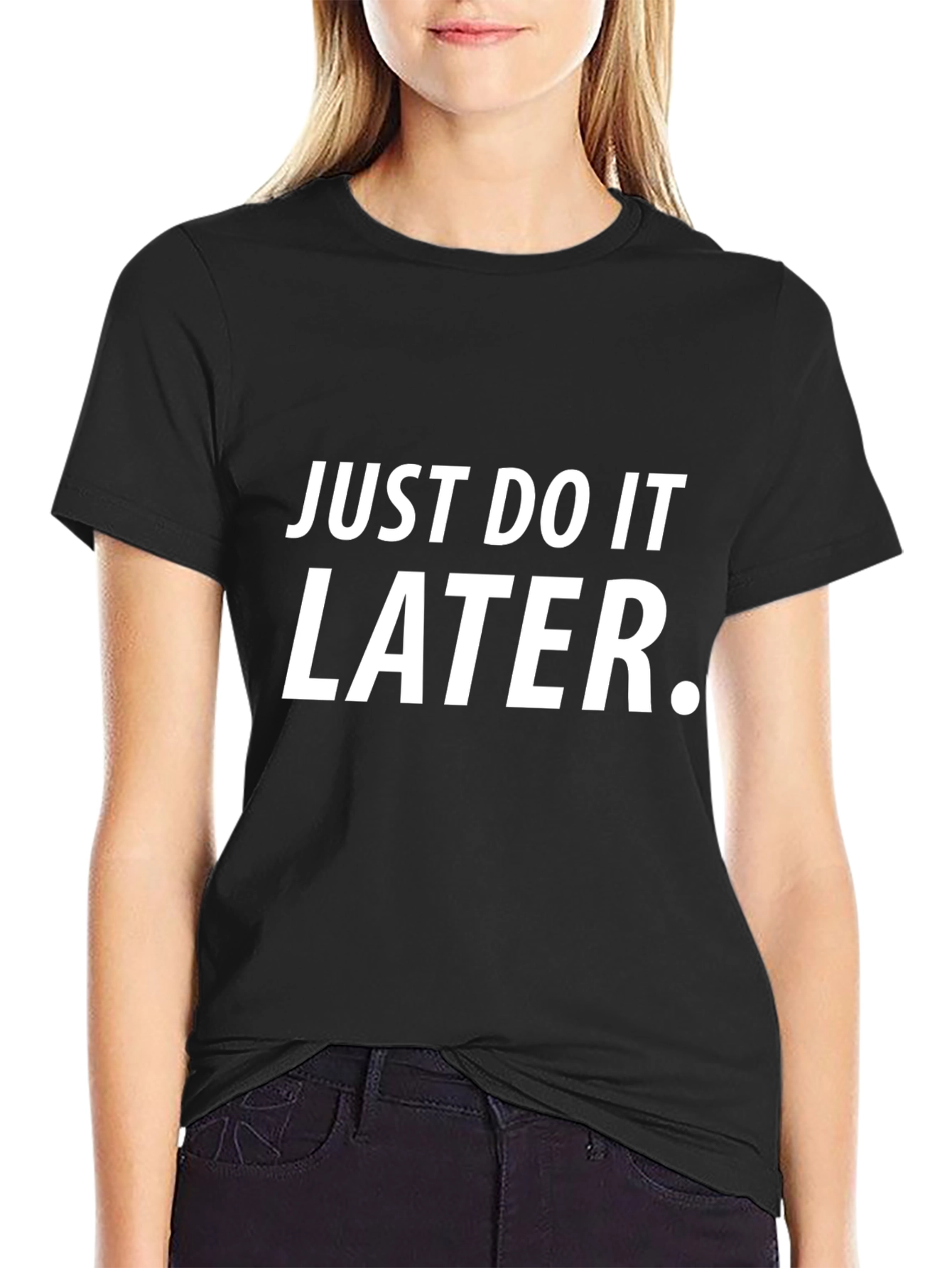 Just Do It Later Black Graphic Tee