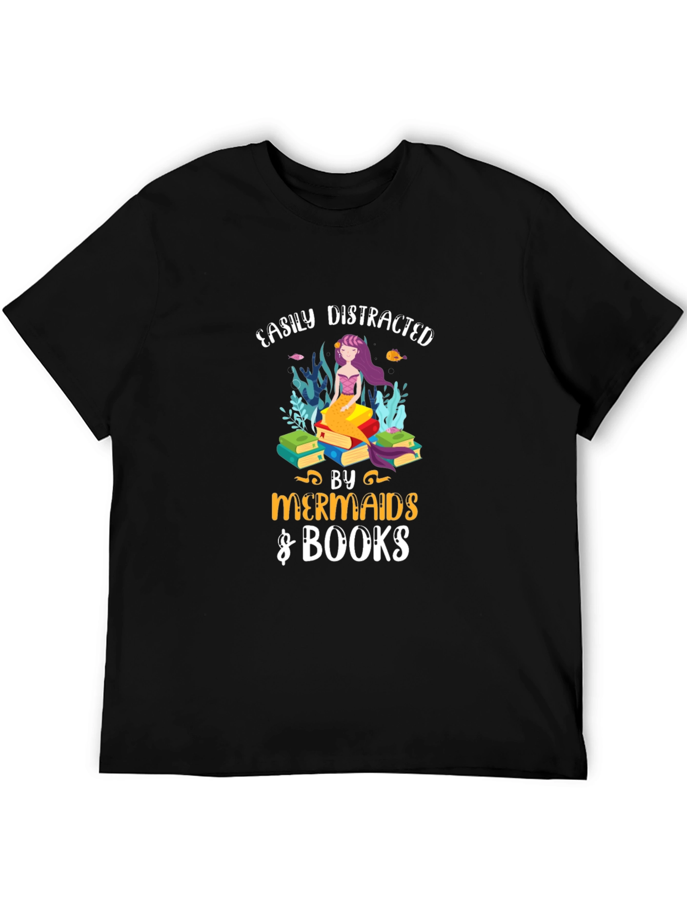 Easily Distracted by Mermaids & Books Tee
