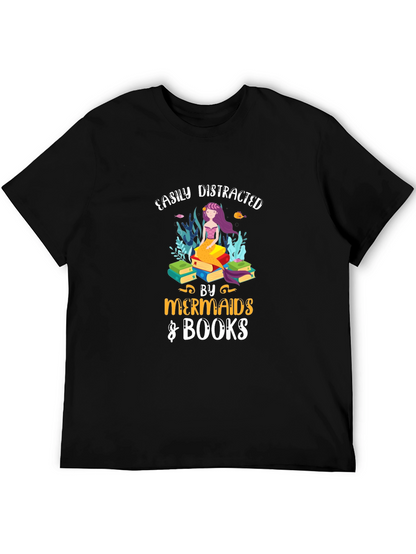 Easily Distracted by Mermaids & Books Tee