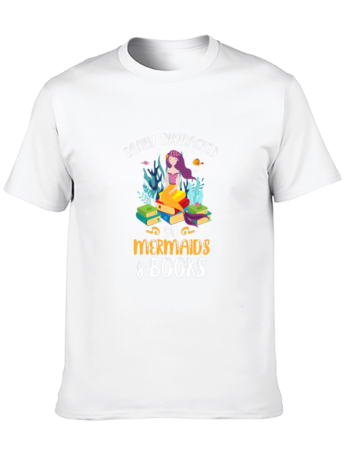 Easily Distracted by Mermaids & Books Tee