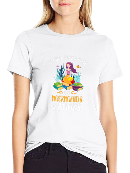 Easily Distracted by Mermaids & Books Tee