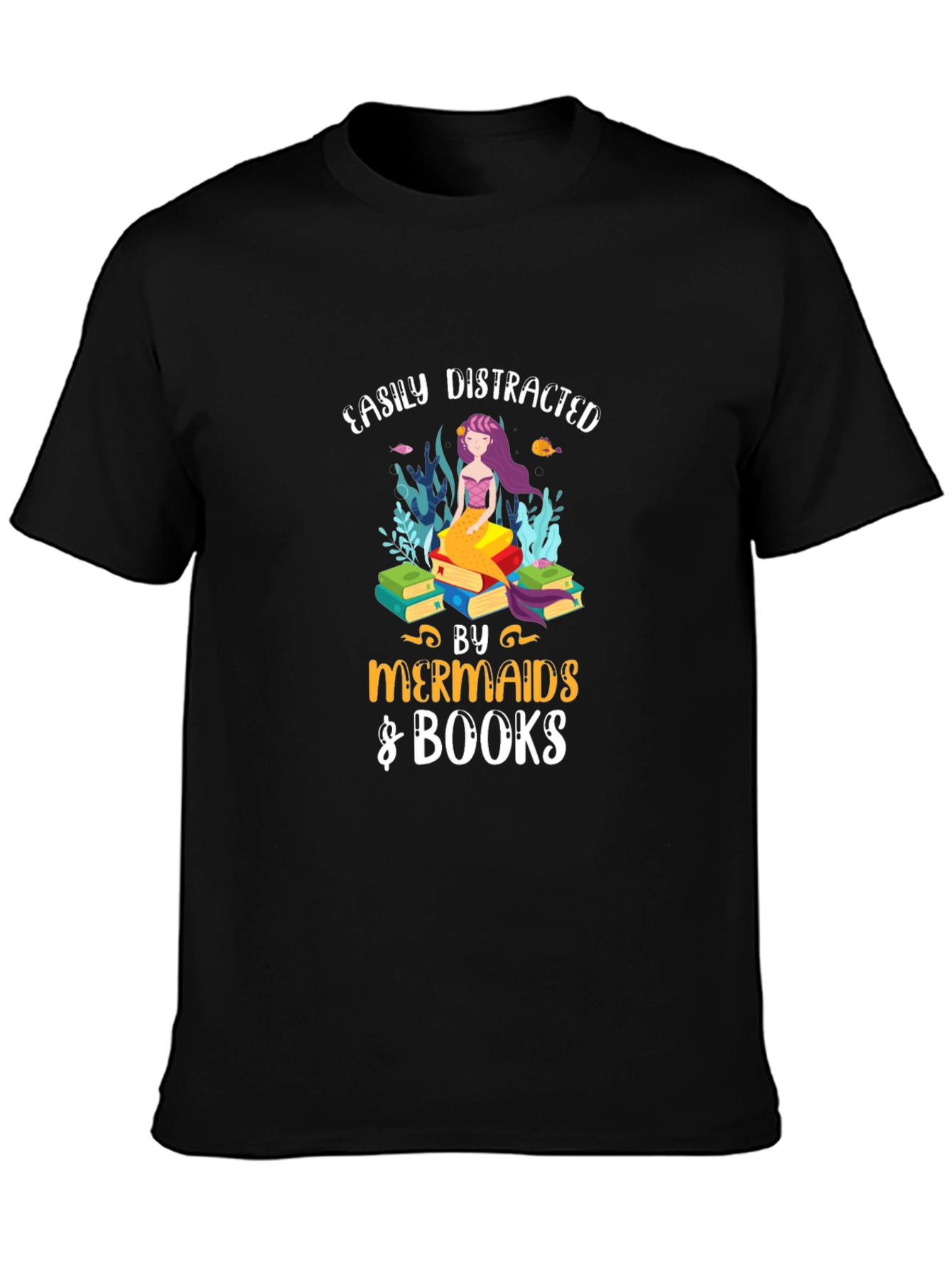 Easily Distracted by Mermaids & Books Tee