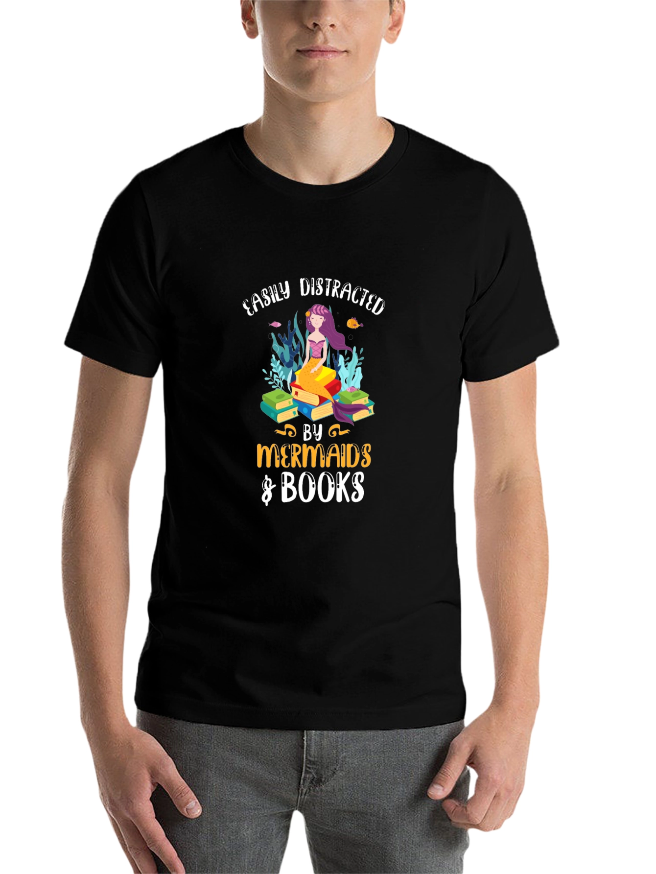 Easily Distracted by Mermaids & Books Tee