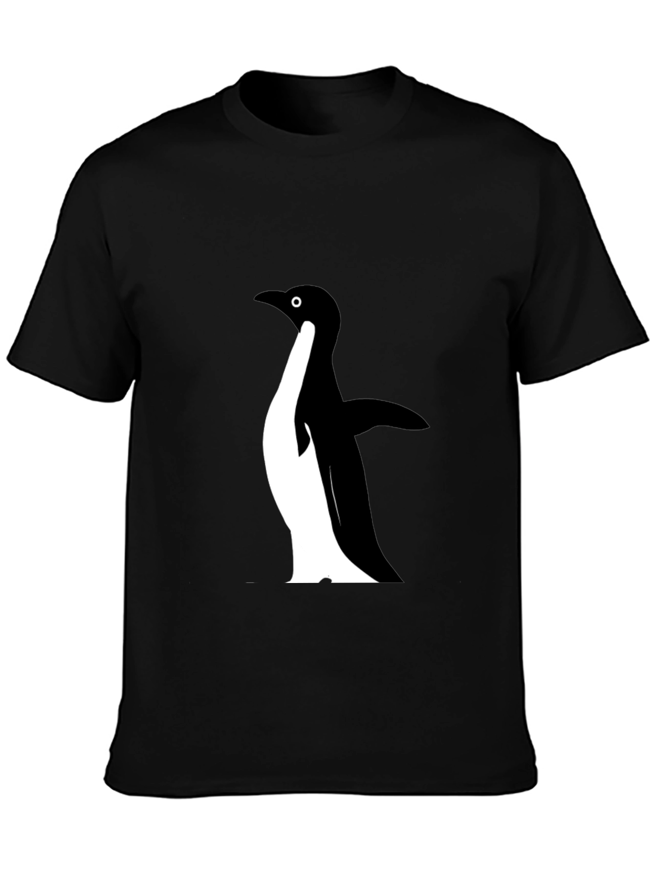 Mens Black Penguin Graphic T-Shirt