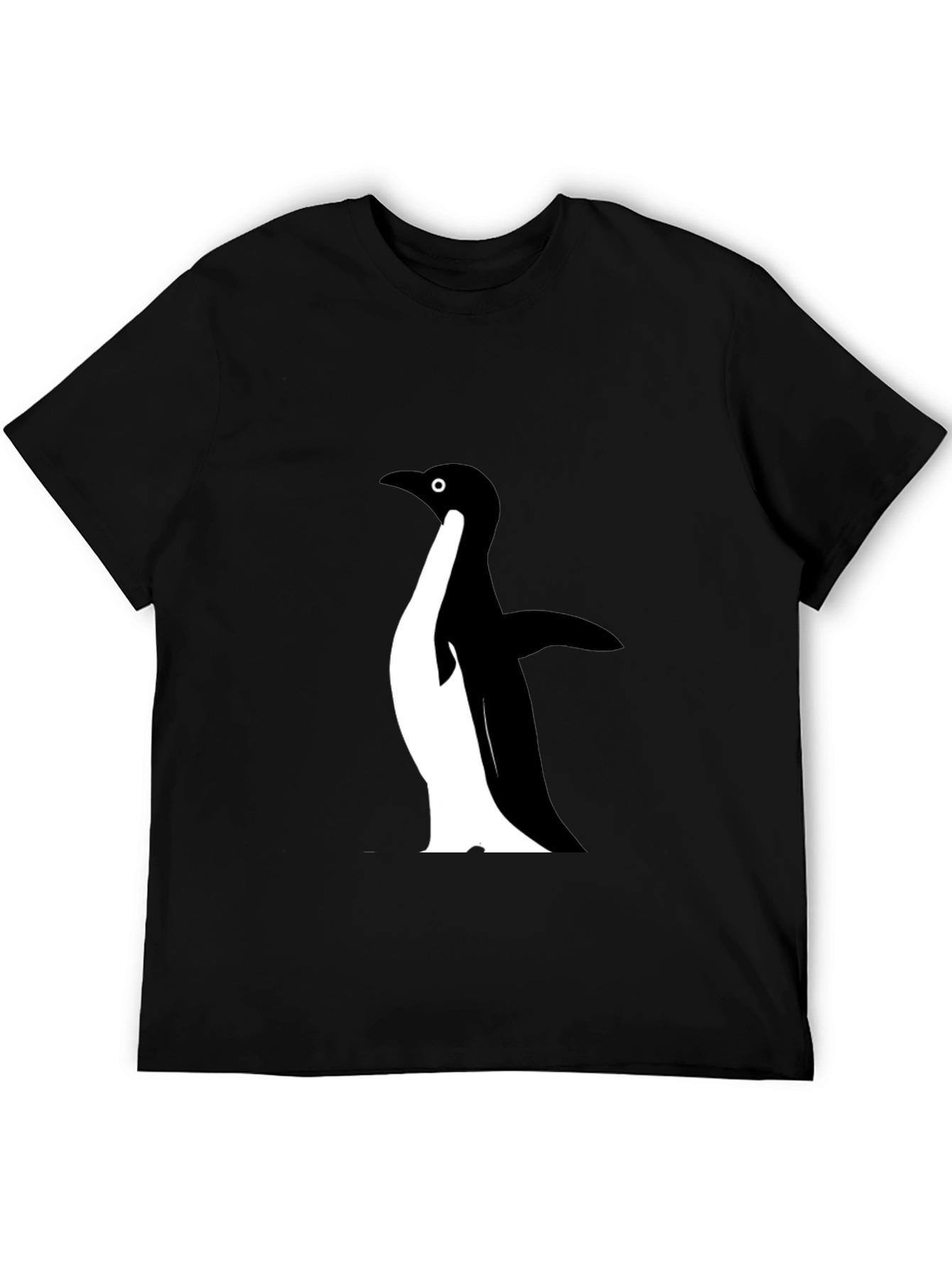 Mens Black Penguin Graphic T-Shirt