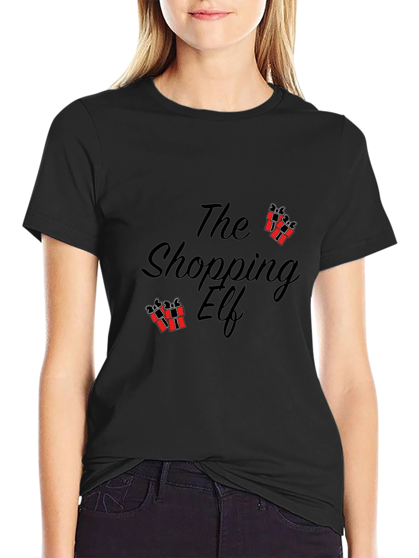 The Shopping Elf Graphic Tee - Black