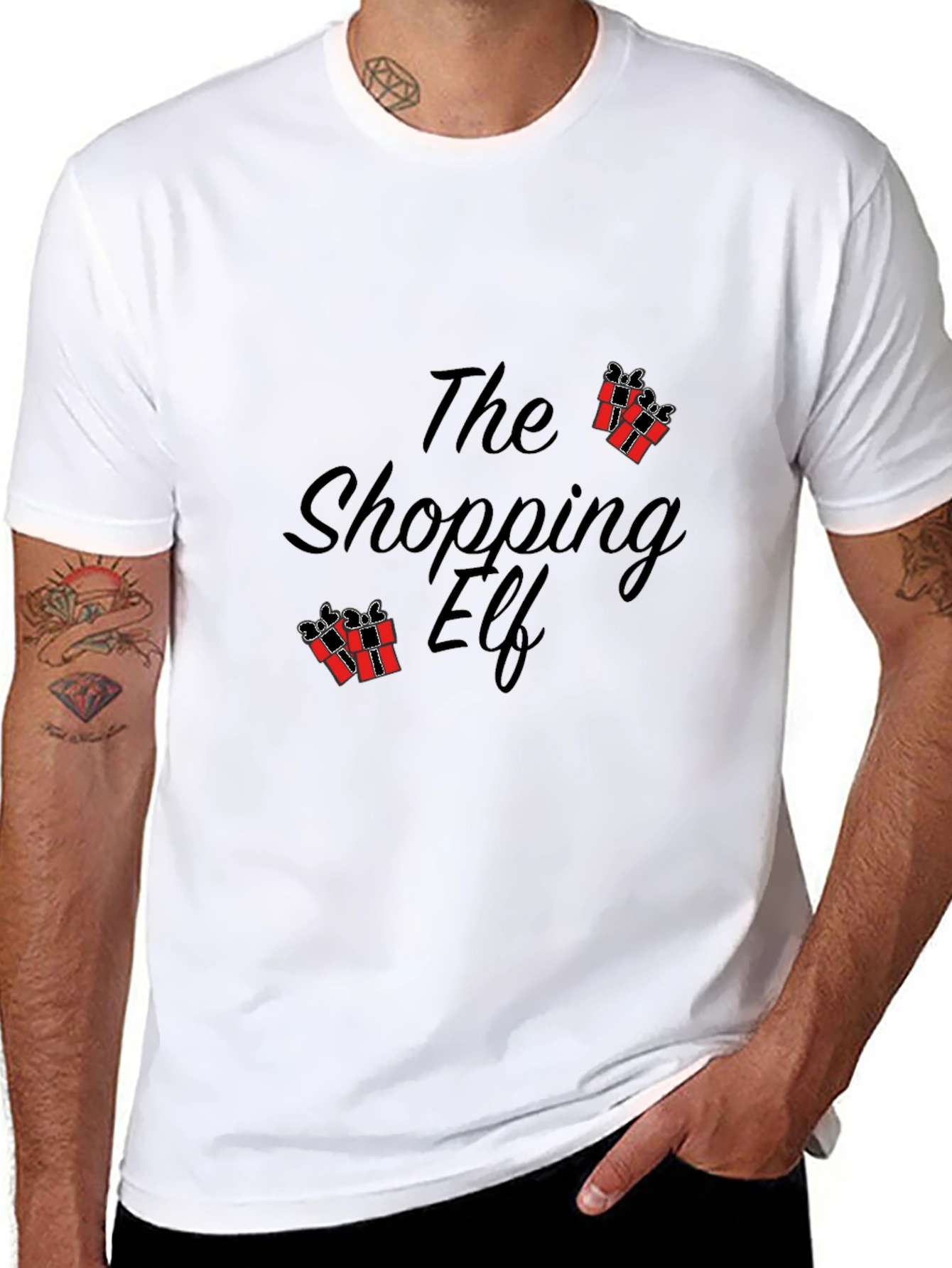 The Shopping Elf Graphic Tee - Black
