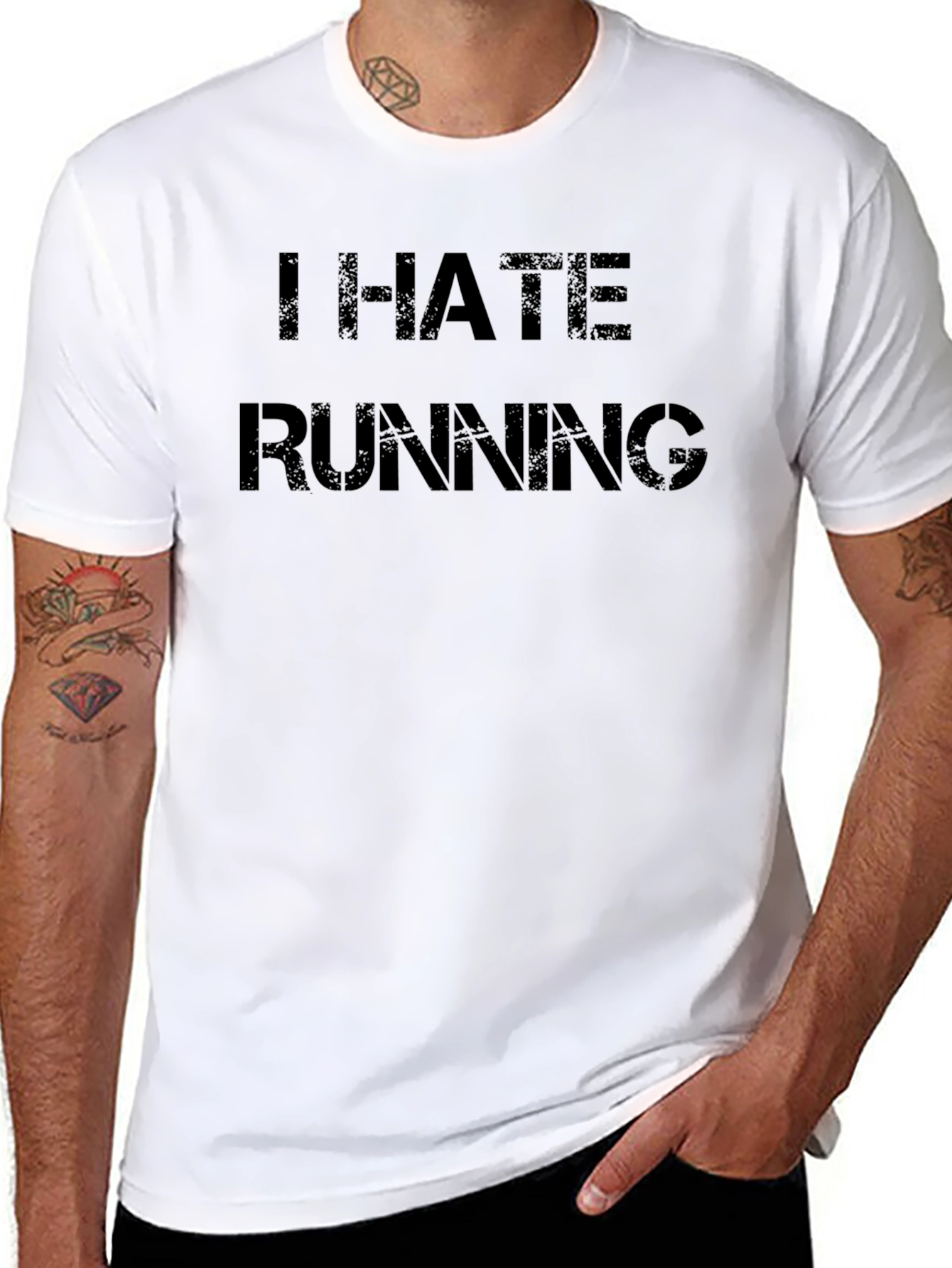 I Hate Running Black T-Shirt