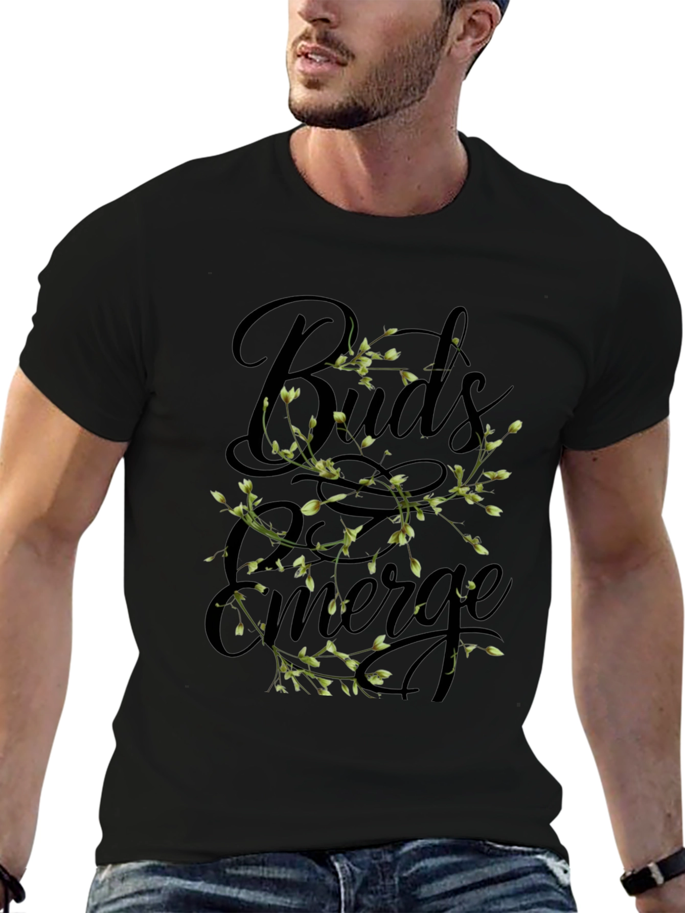 Buds Emerge Black Graphic Tee
