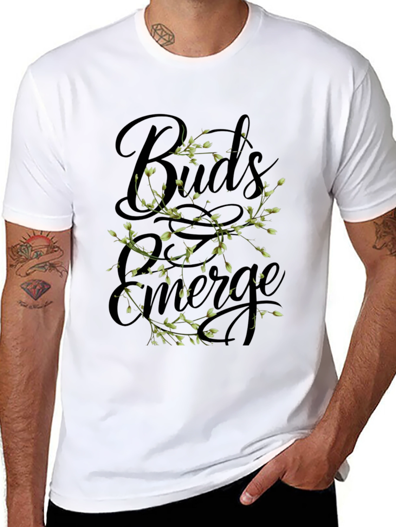 Buds Emerge Black Graphic Tee