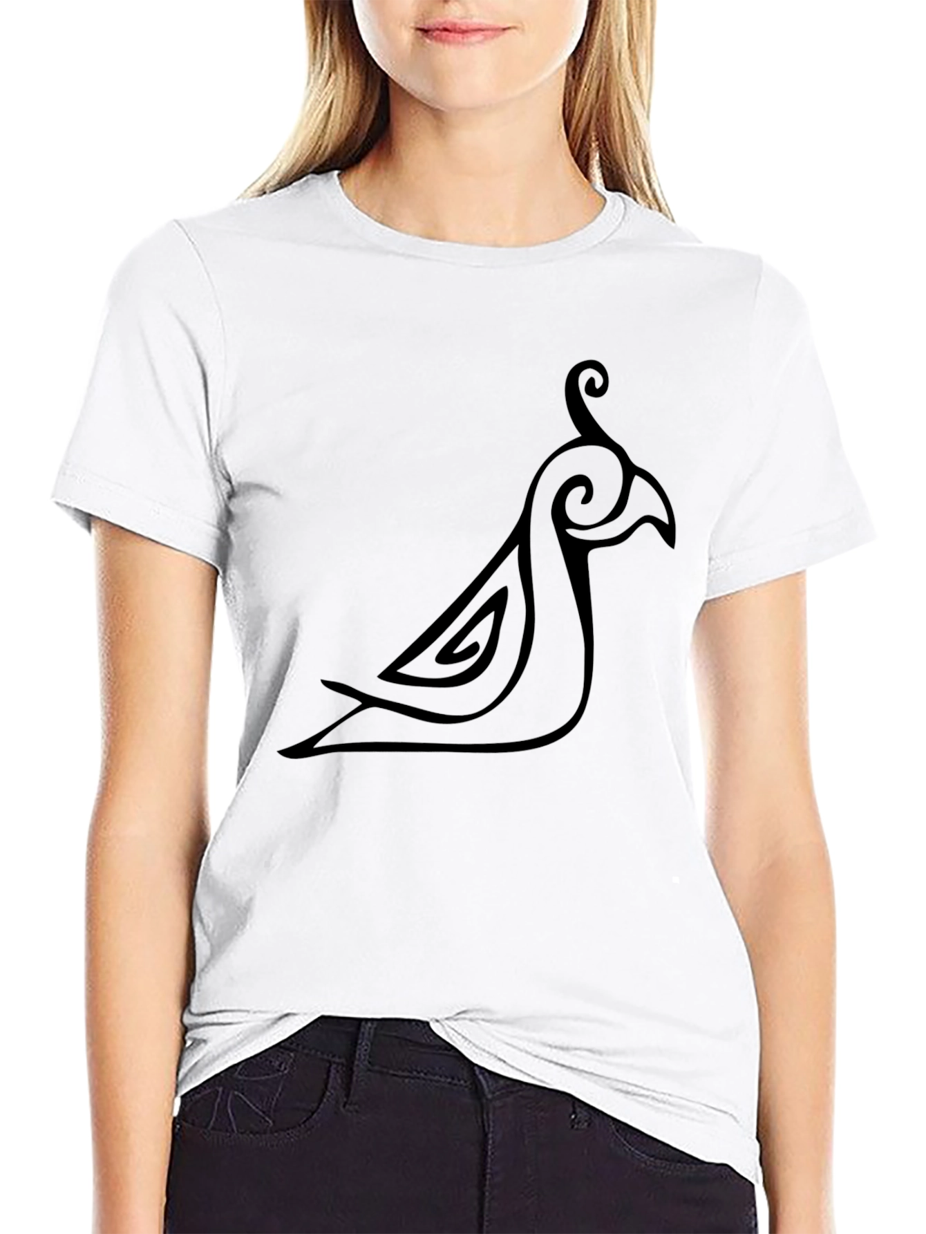 Black Tribal Bird T-Shirt