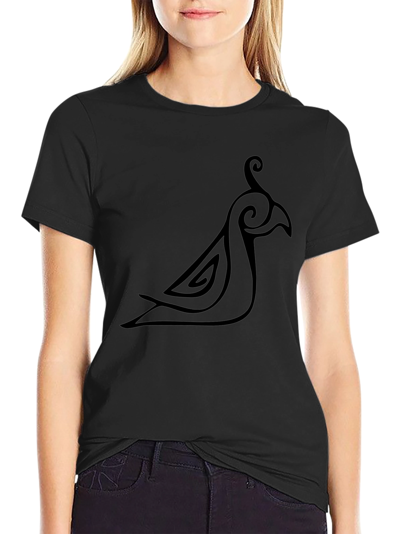 Black Tribal Bird T-Shirt