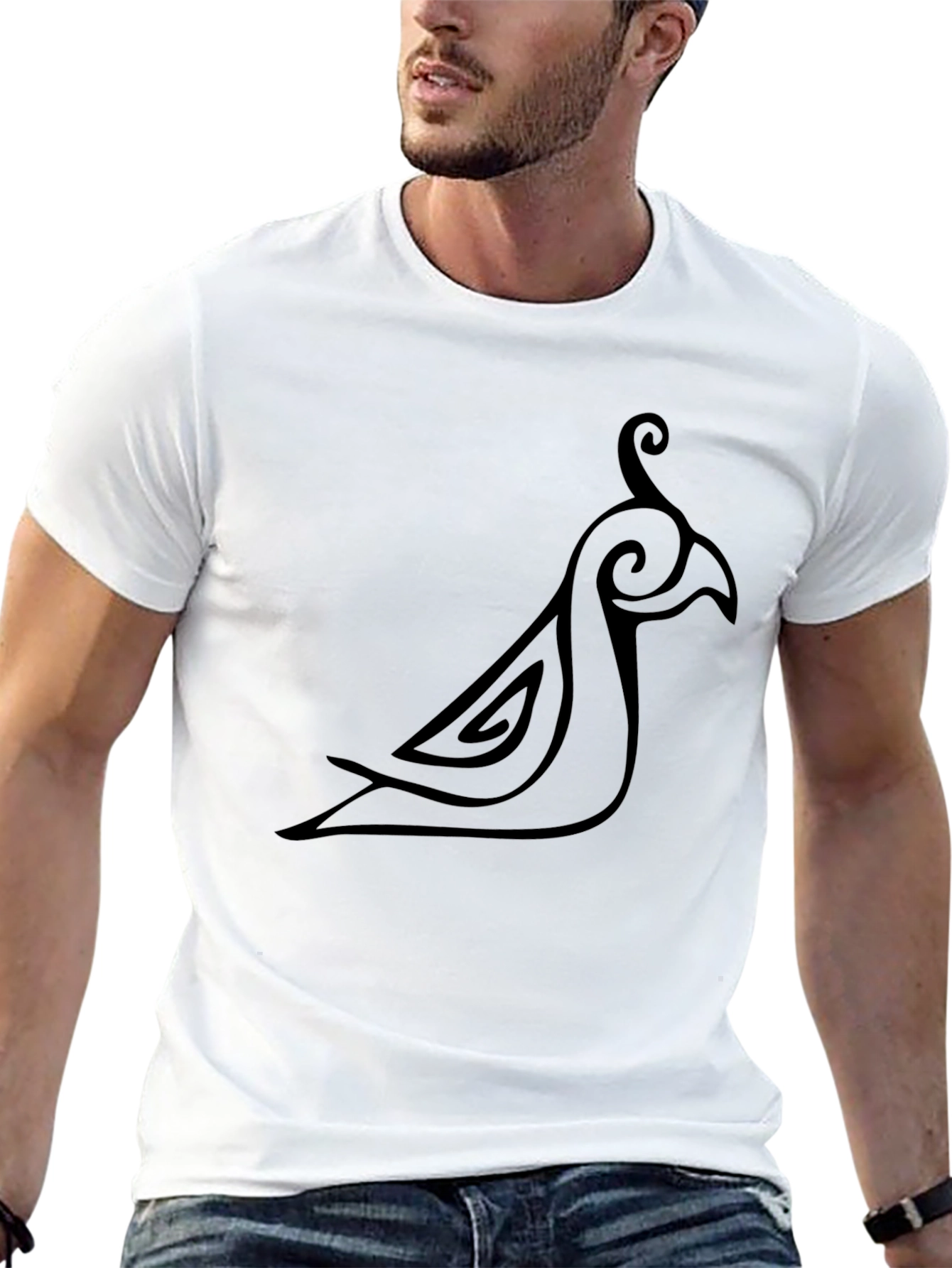 Black Tribal Bird T-Shirt