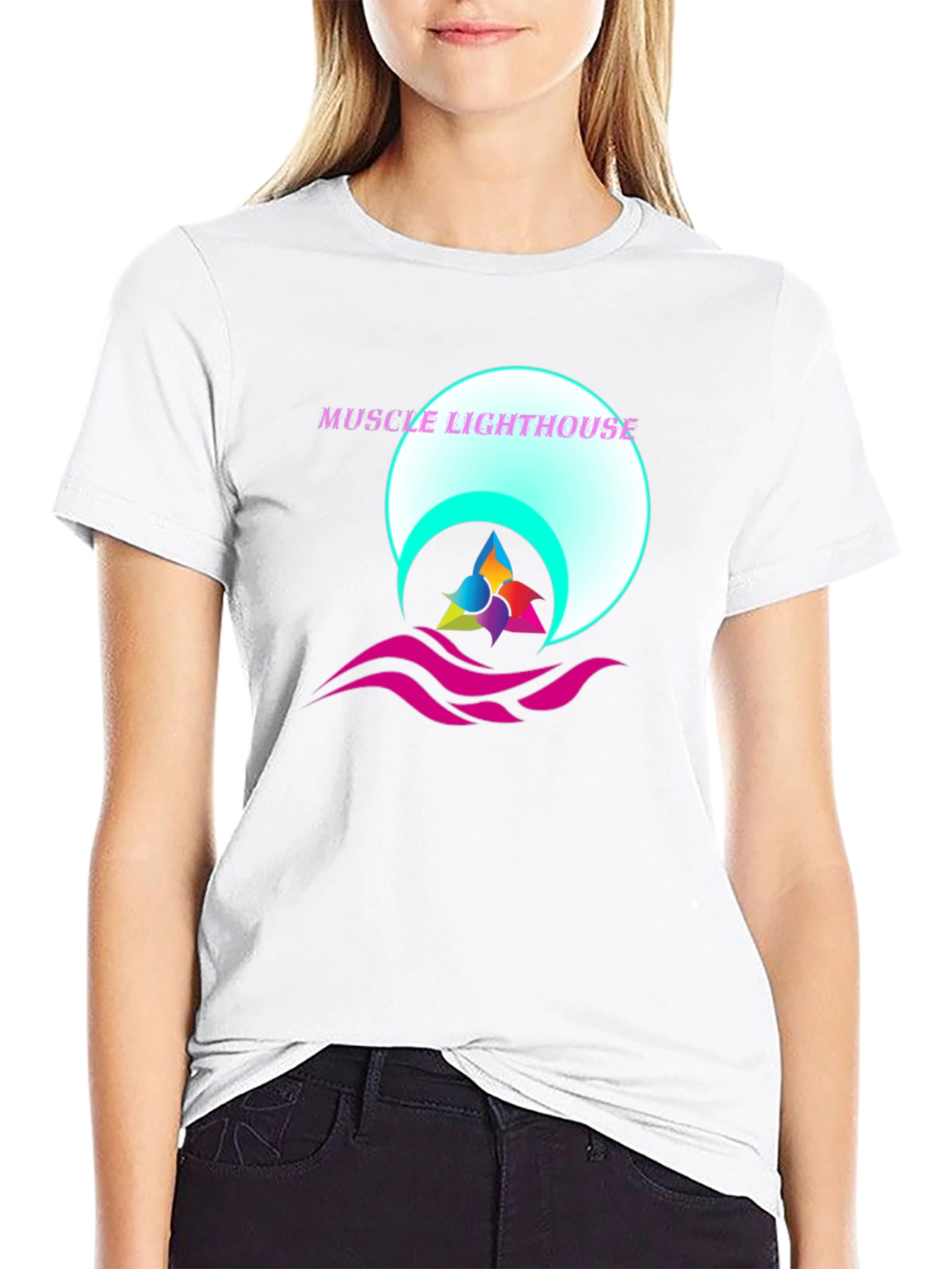 Muscle Lighthouse Graphic Black T-Shirt