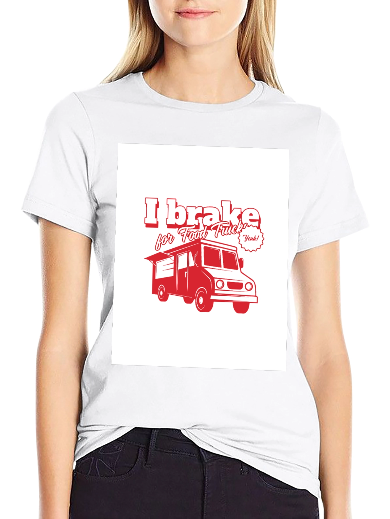 I Brake for Food Truck Black T-Shirt