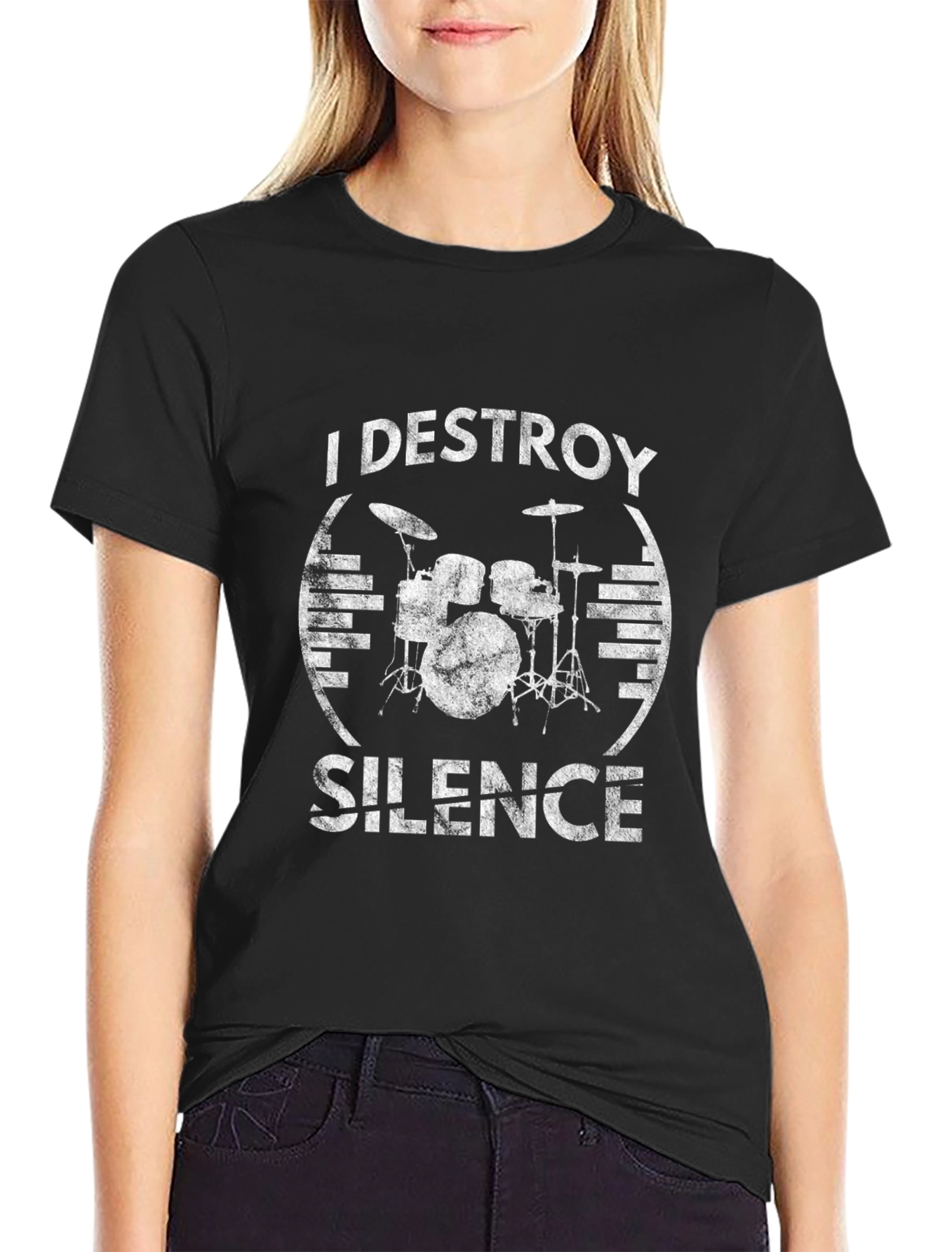 I Destroy Silence Drummer Graphic Tee