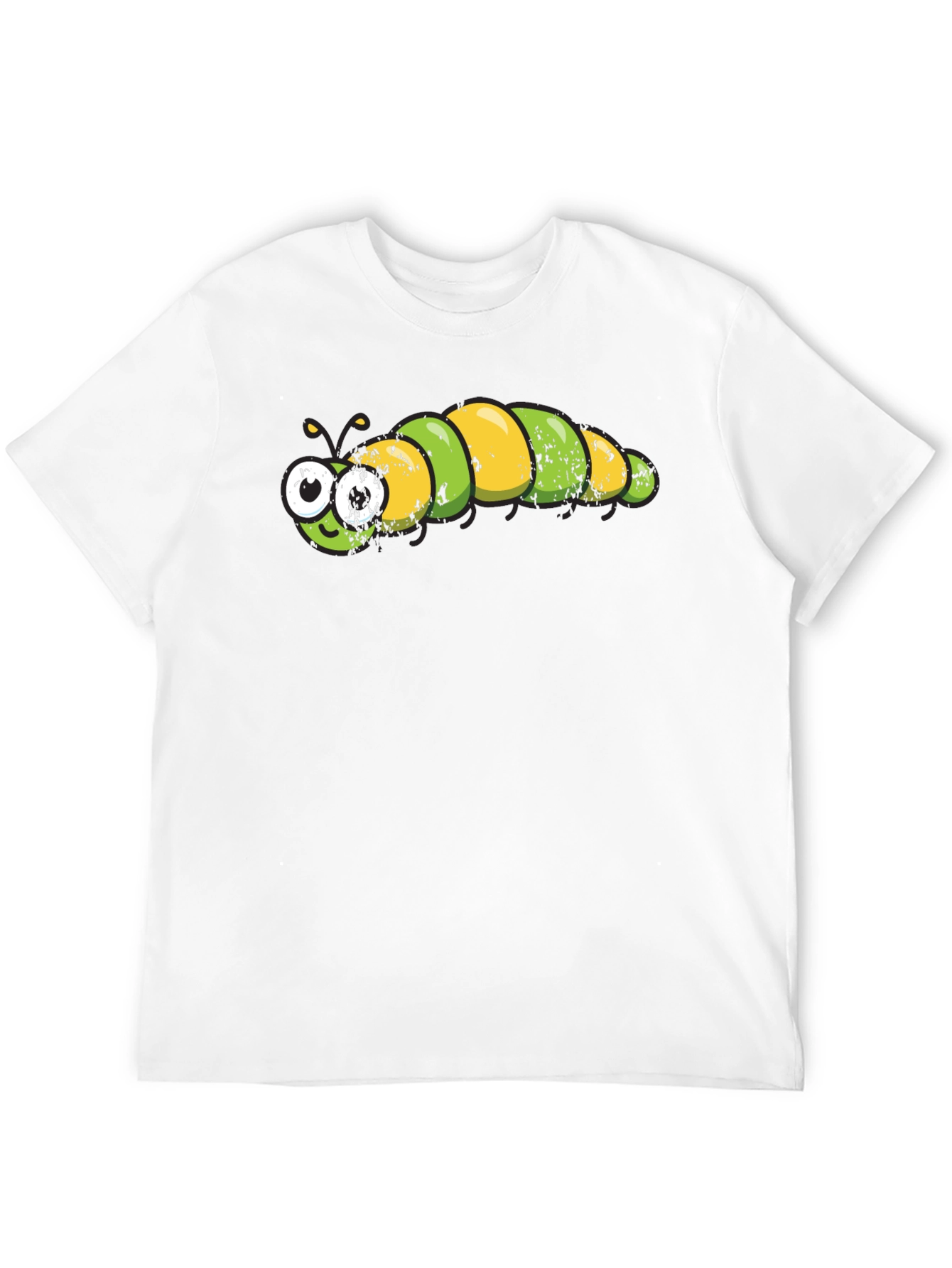 Cartoon Caterpillar Graphic Tee - Black