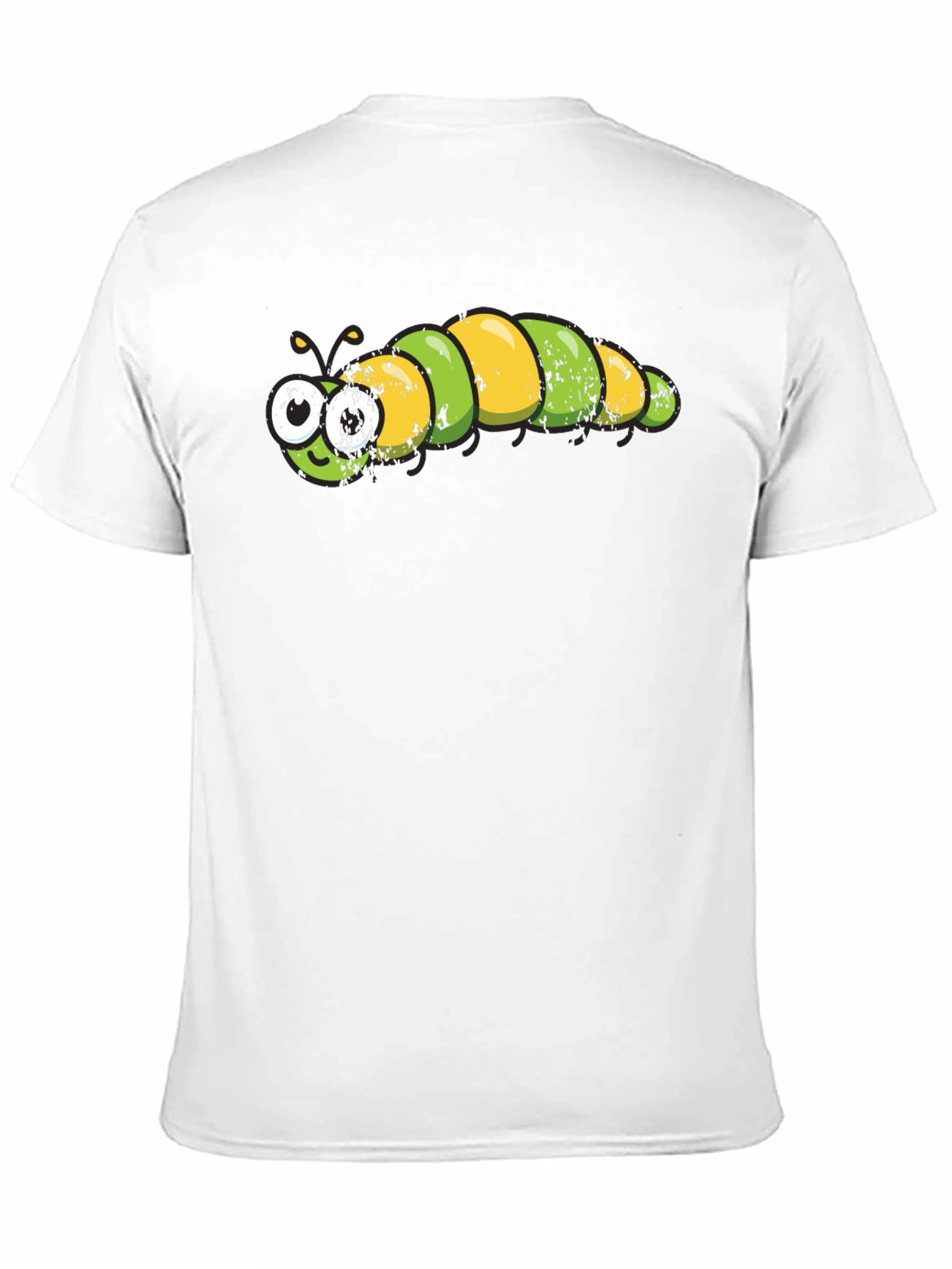Cartoon Caterpillar Graphic Tee - Black