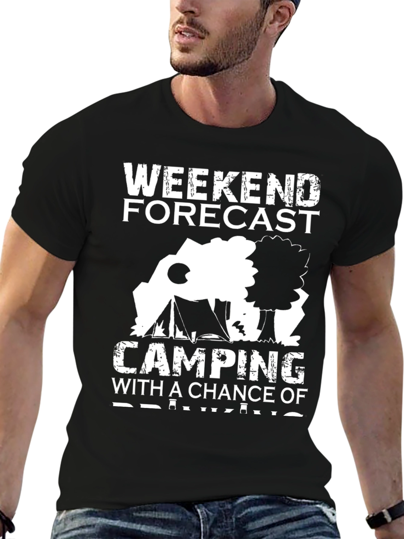Weekend Forecast Camping Graphic Tee