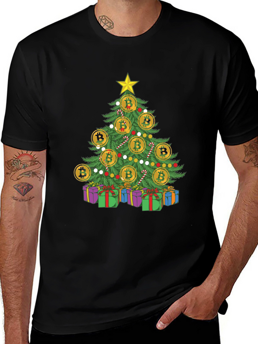 Bitcoin Christmas Tree T-Shirt Holiday Crypto Tee