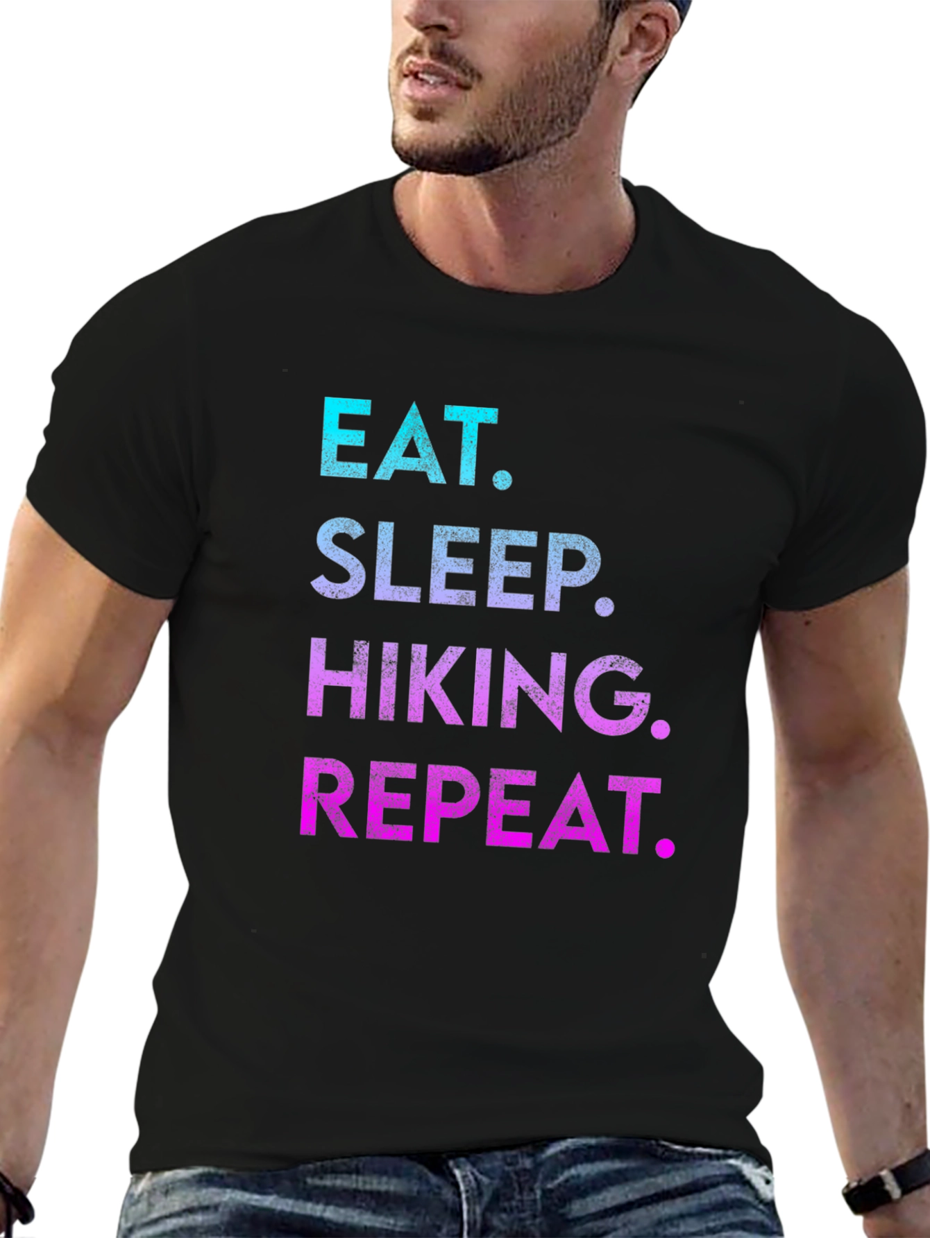 Eat Sleep Hiking Repeat T-Shirt - Black
