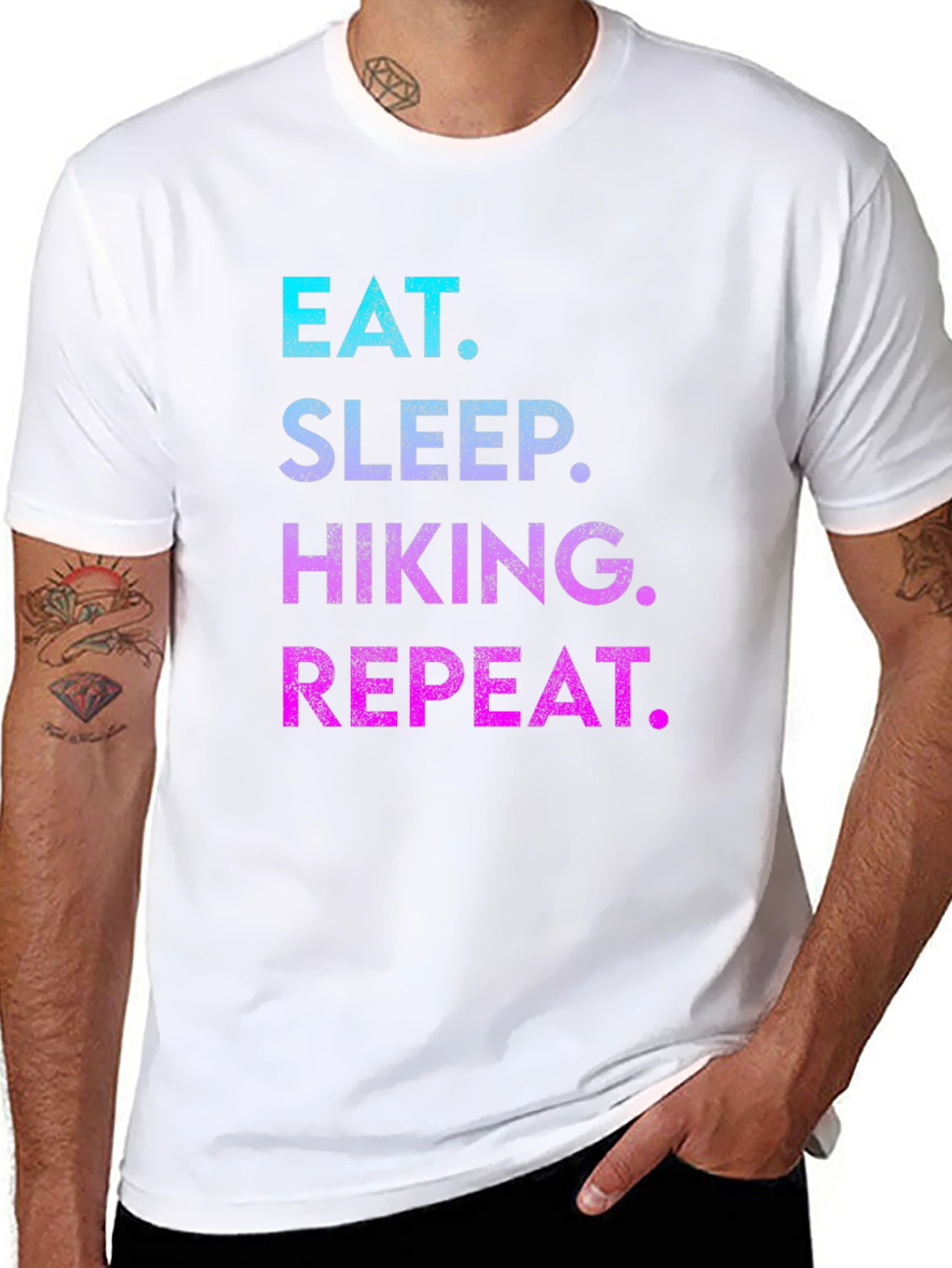 Eat Sleep Hiking Repeat T-Shirt - Black