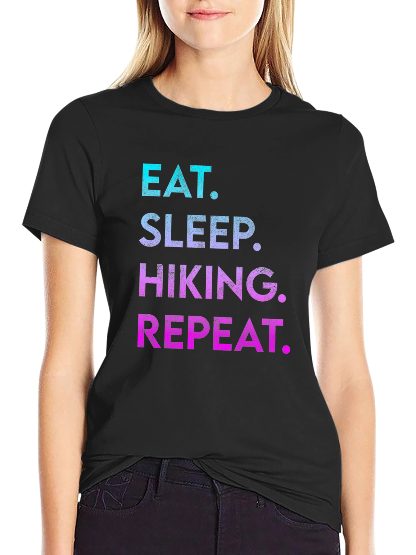 Eat Sleep Hiking Repeat T-Shirt - Black