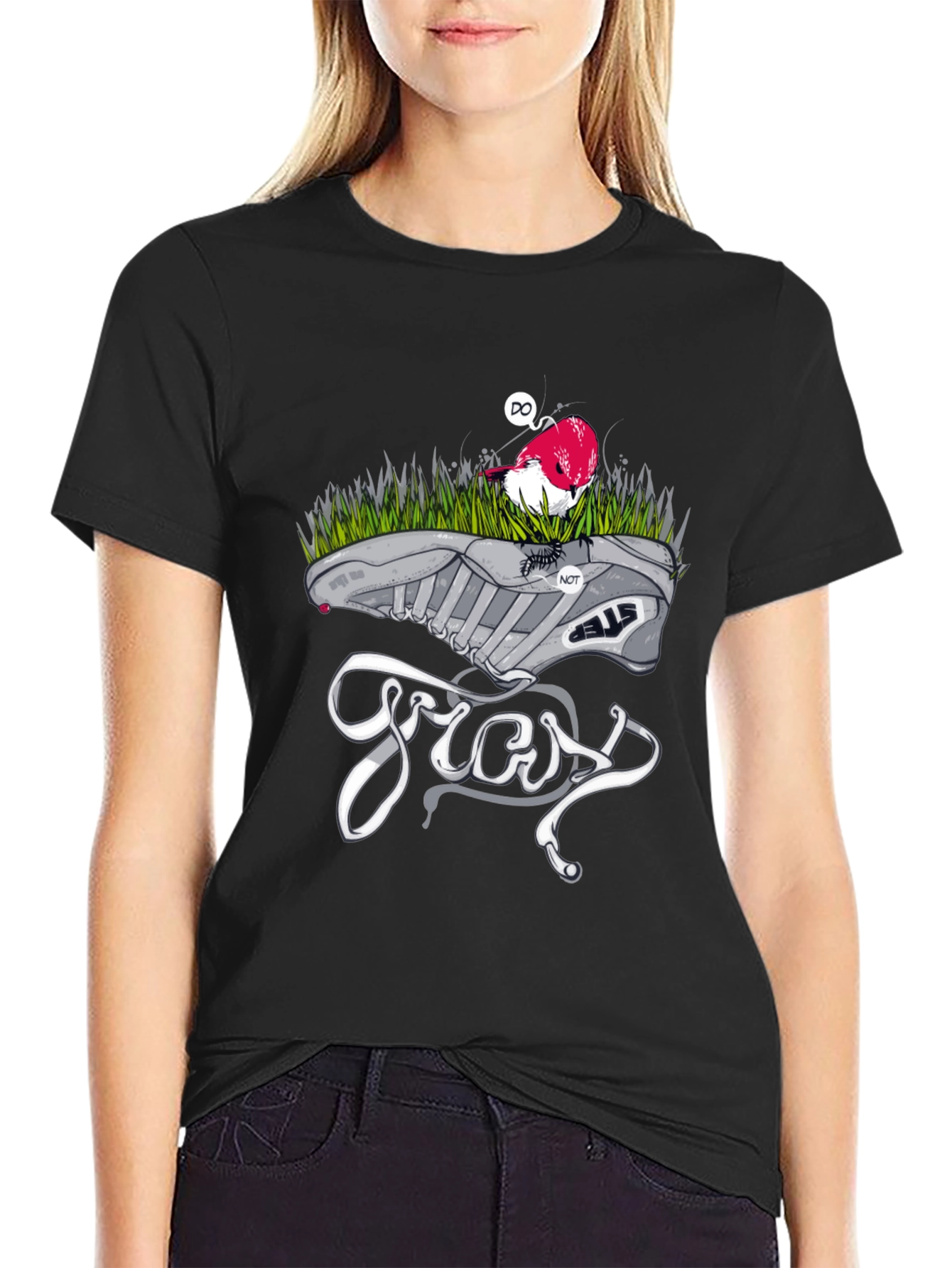 Unique Graphic Tee - Bird Shoe & Gross
