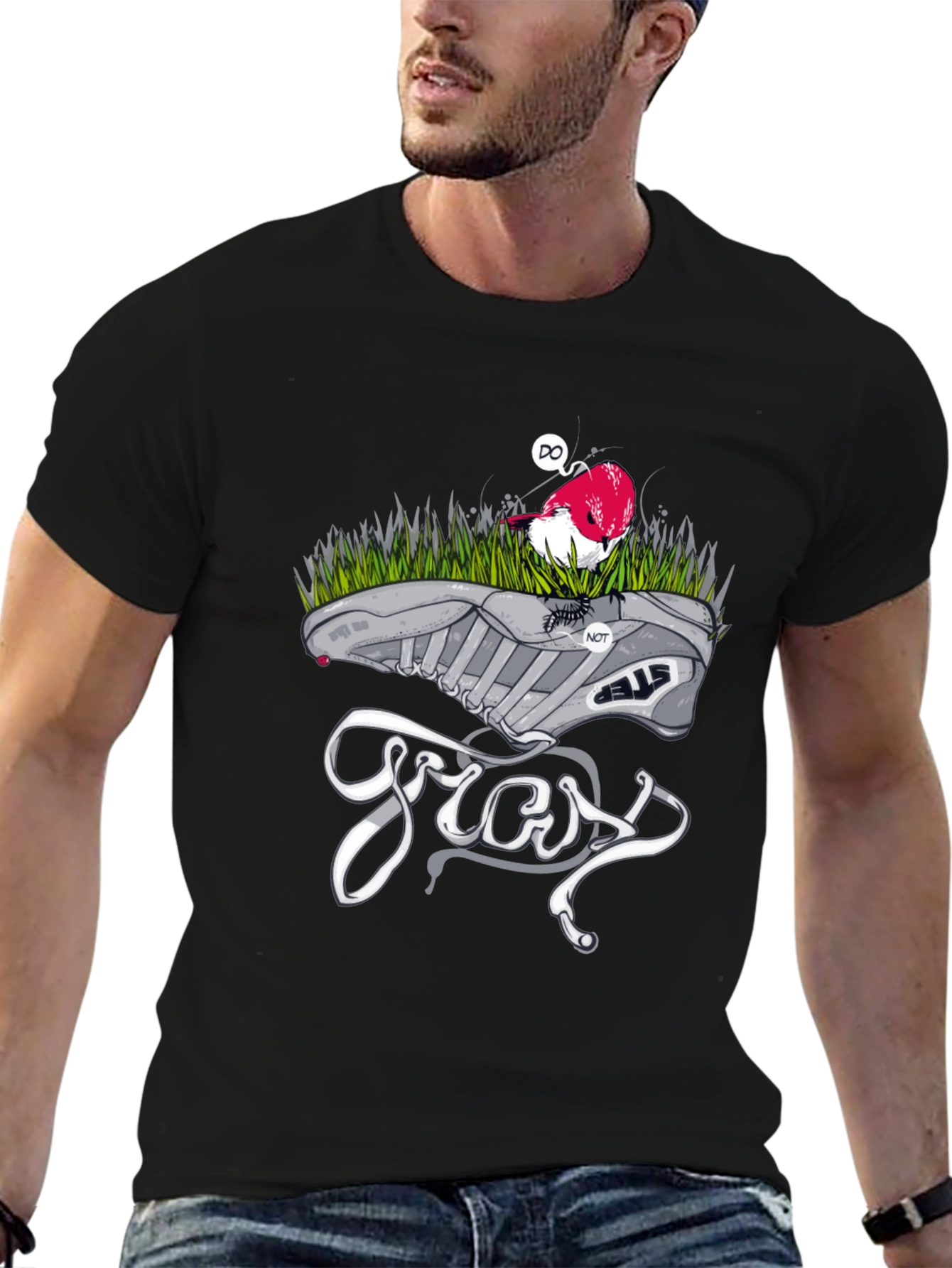 Unique Graphic Tee - Bird Shoe & Gross