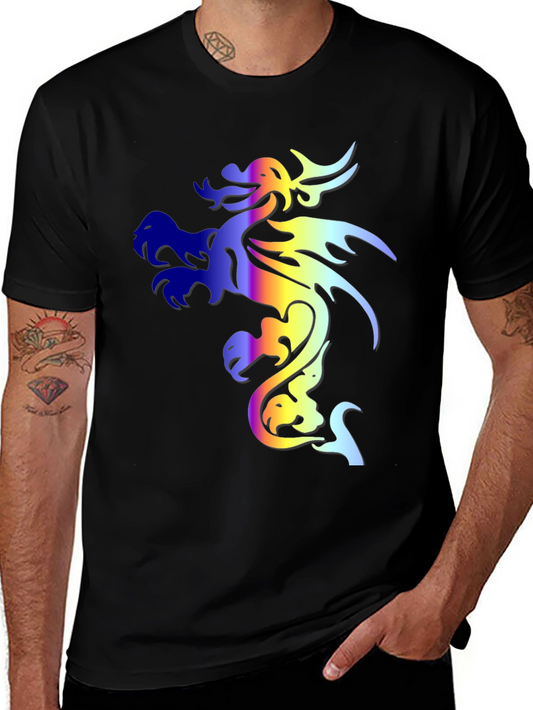 Dragon Graphic Tee - Mens Black Short Sleeve Shirt