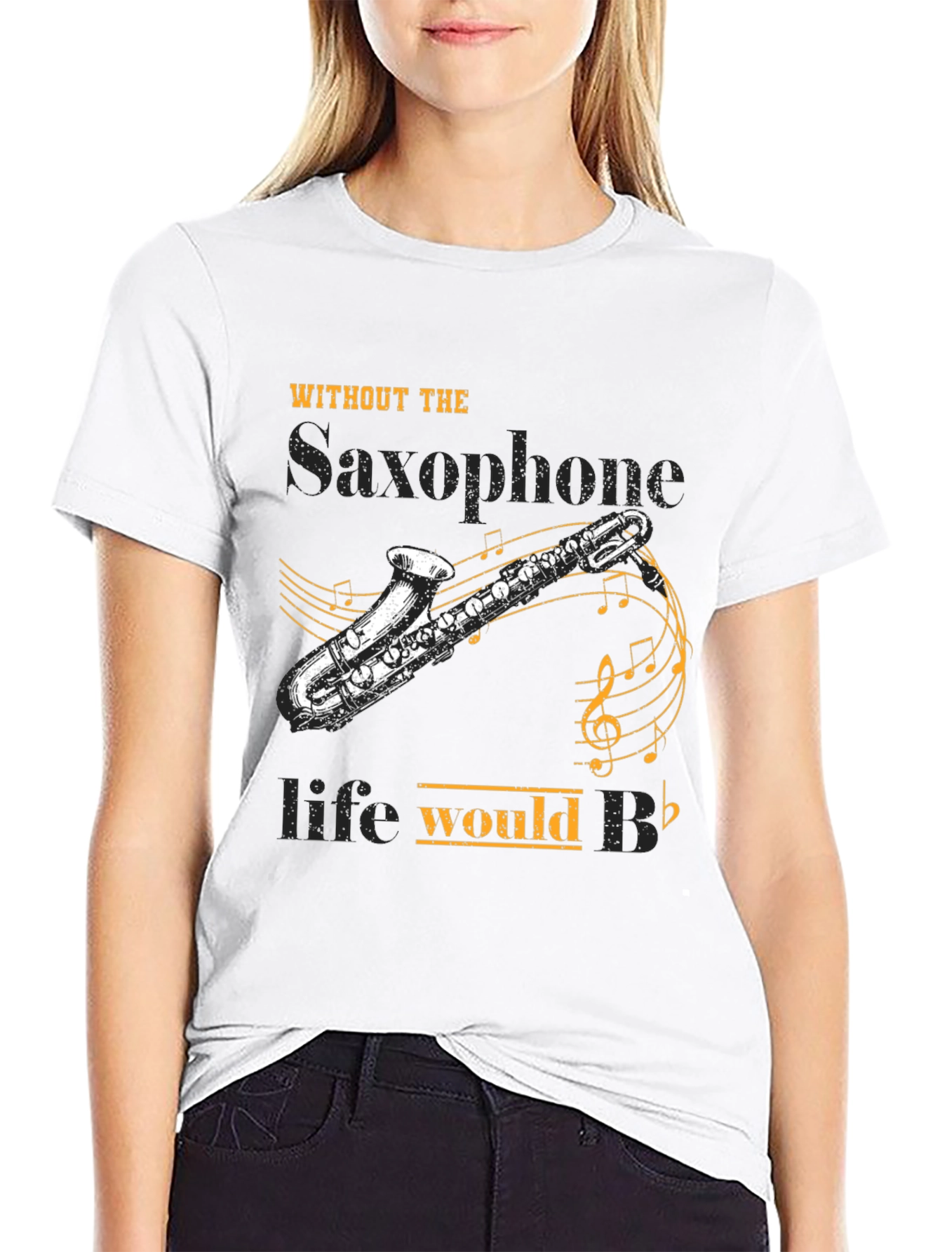 Saxophone Lover T-Shirt: Life Would B Flat!