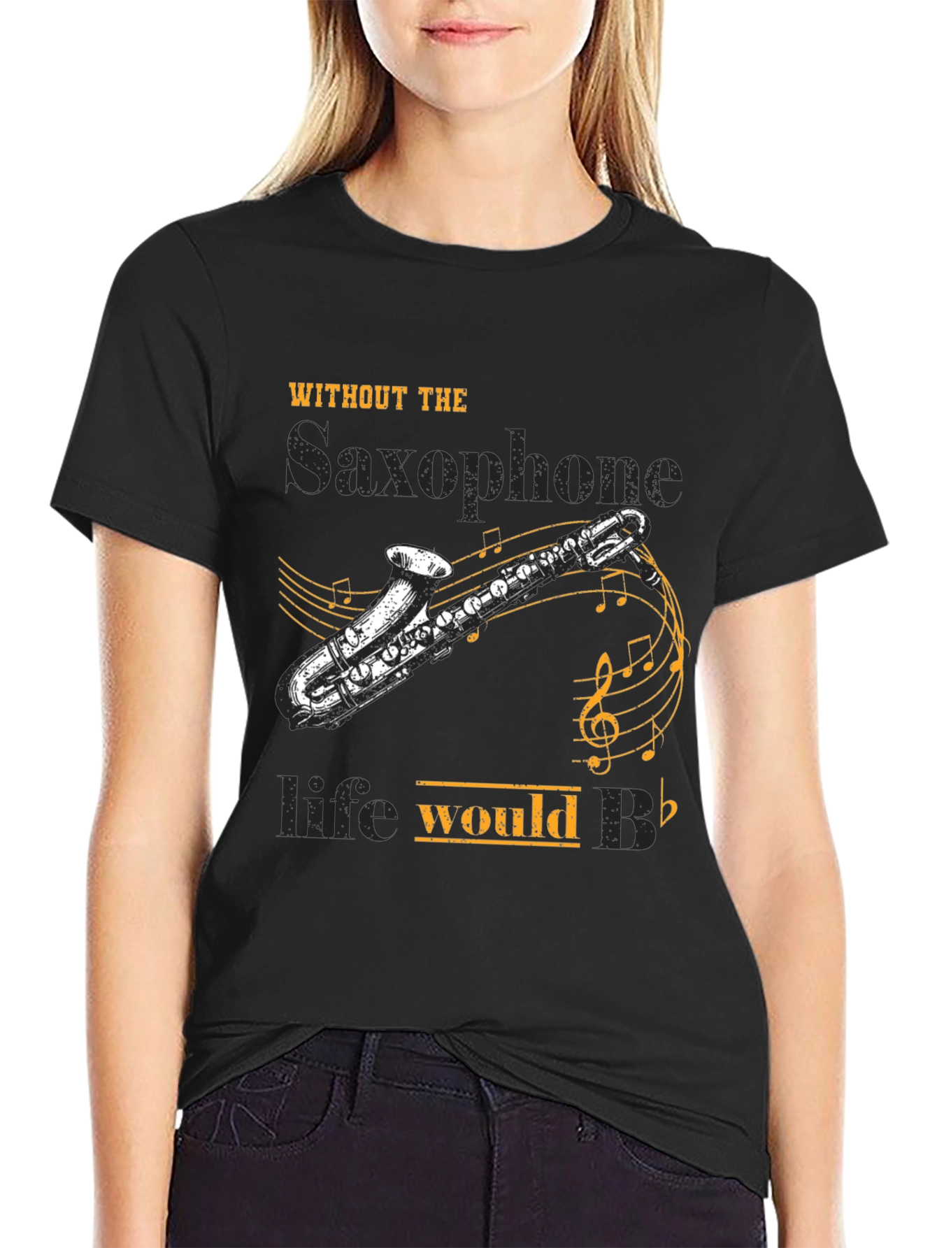Saxophone Lover T-Shirt: Life Would B Flat!