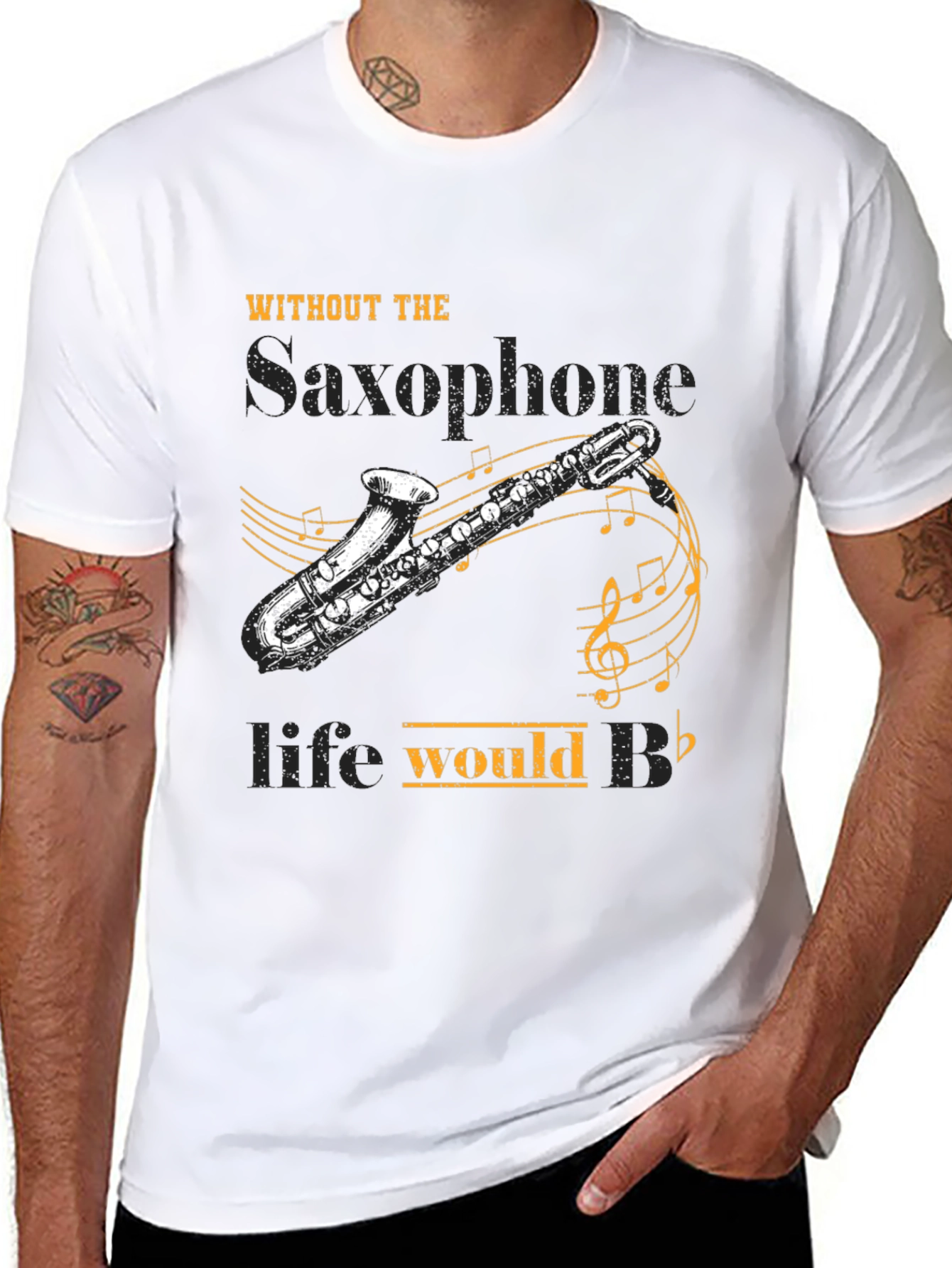 Saxophone Lover T-Shirt: Life Would B Flat!