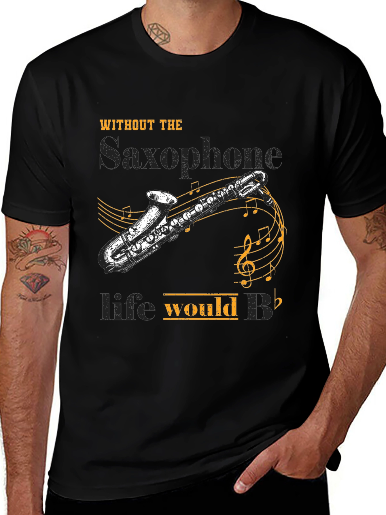 Saxophone Lover T-Shirt: Life Would B Flat!