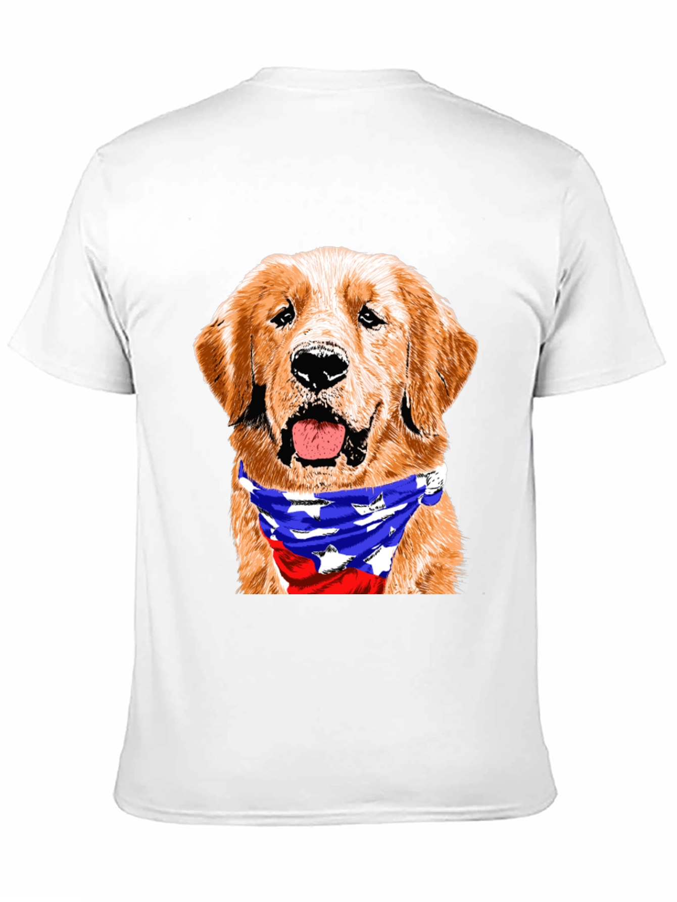 Golden Retriever American Flag Bandana T-Shirt