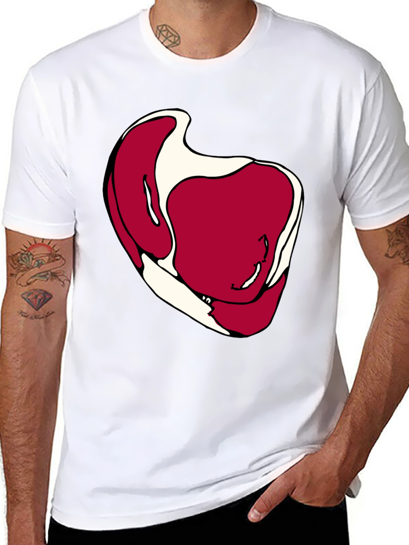Steak Graphic Black T-Shirt - Novelty Foodie Tee