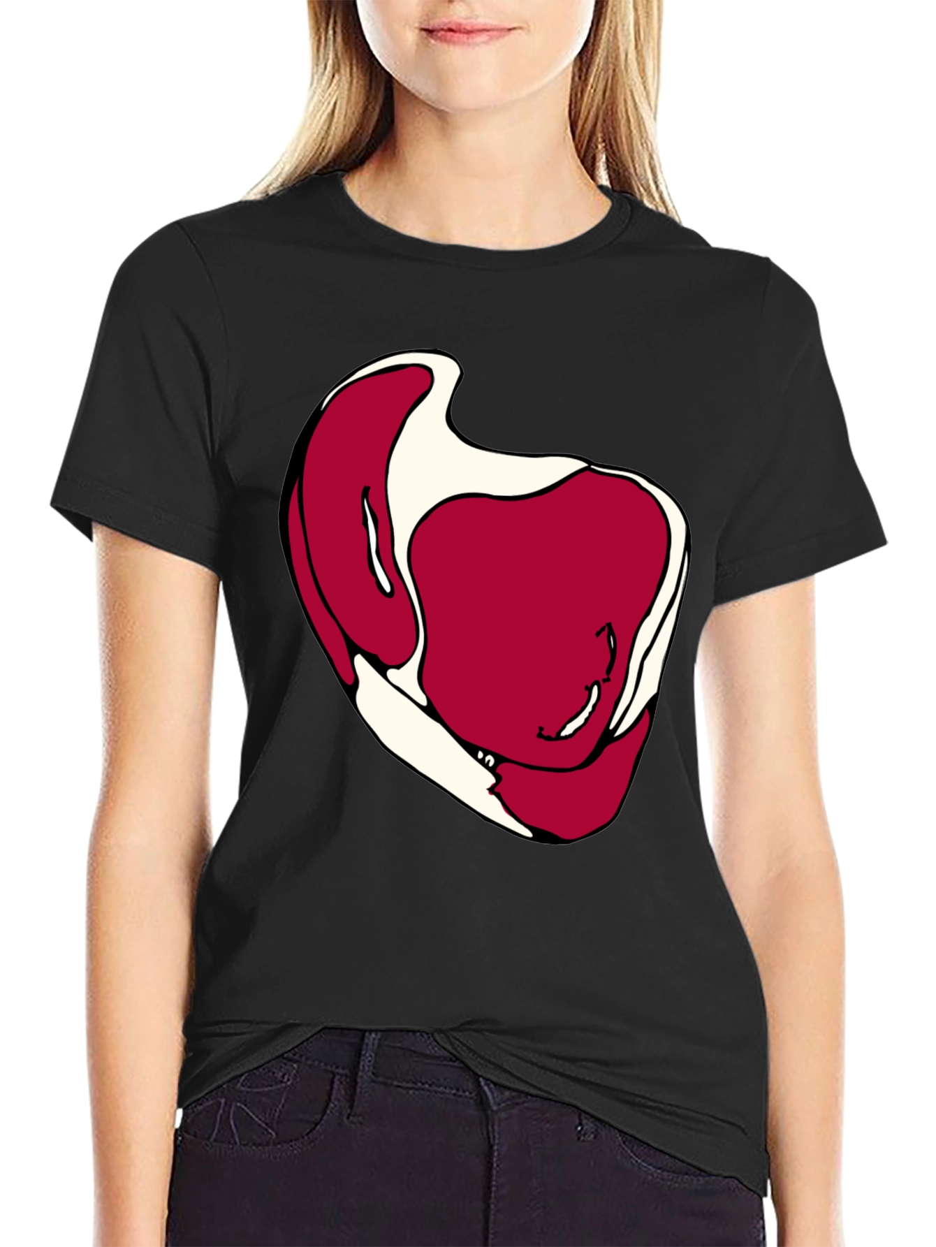 Steak Graphic Black T-Shirt - Novelty Foodie Tee