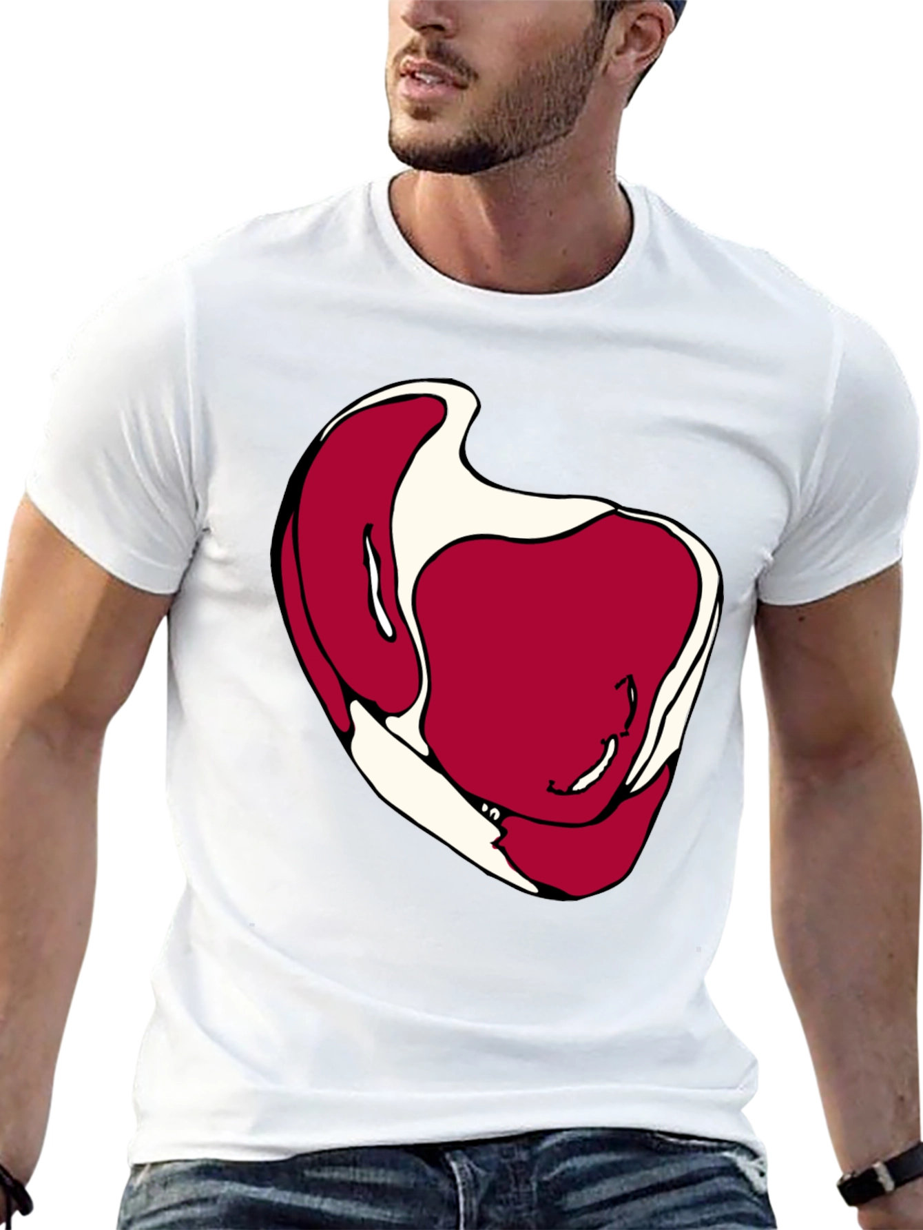 Steak Graphic Black T-Shirt - Novelty Foodie Tee