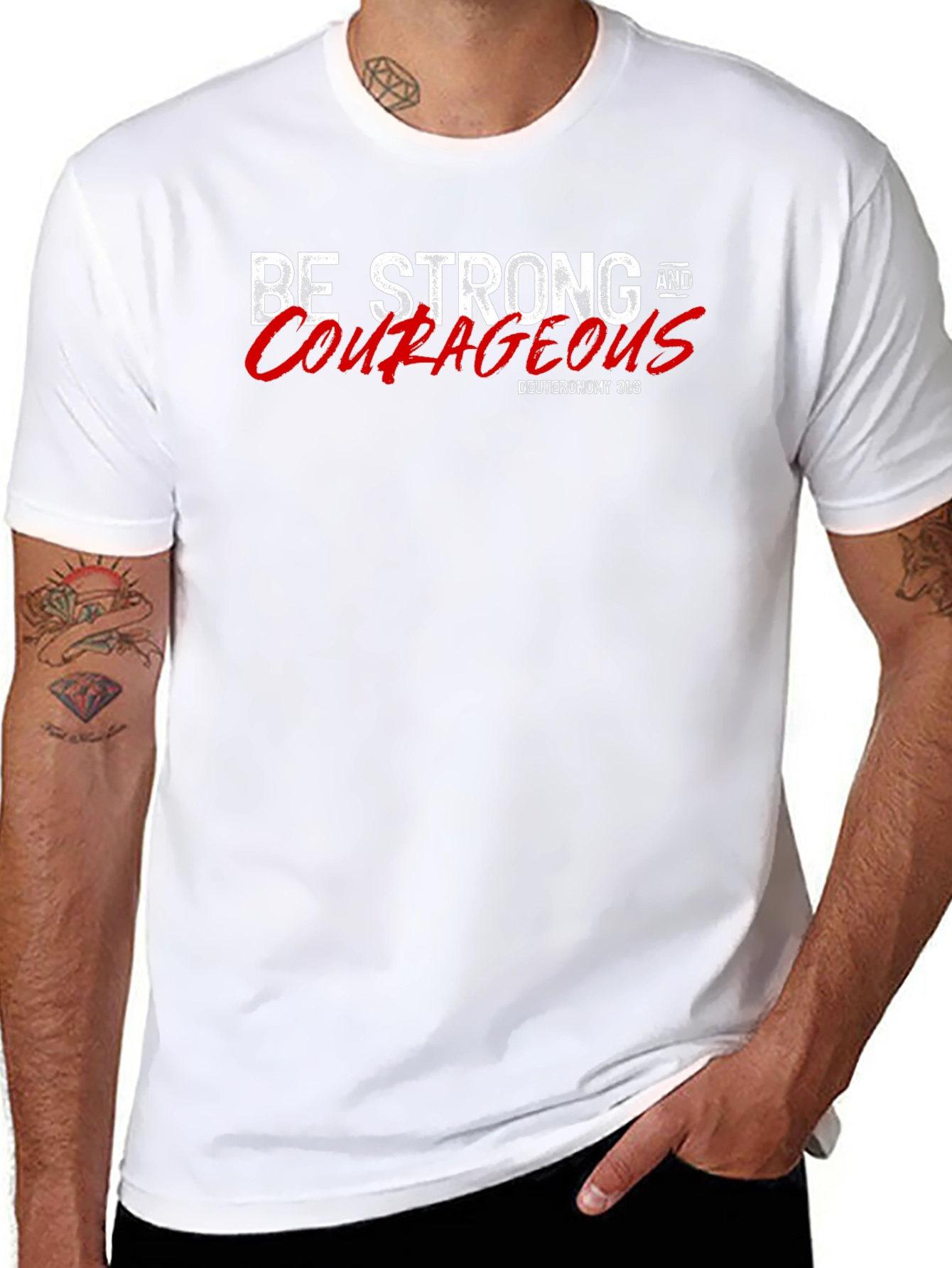 Be Strong and Courageous Black T-Shirt