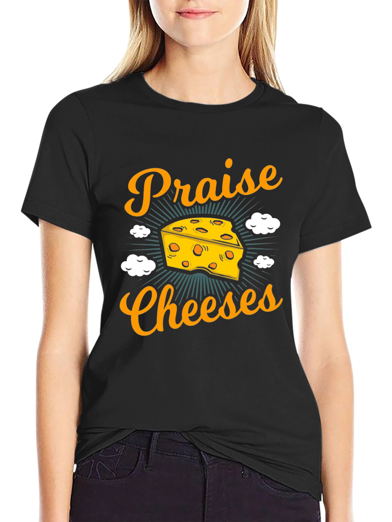Praise Cheeses Graphic Tee - Funny Cheese Lover T-Shirt