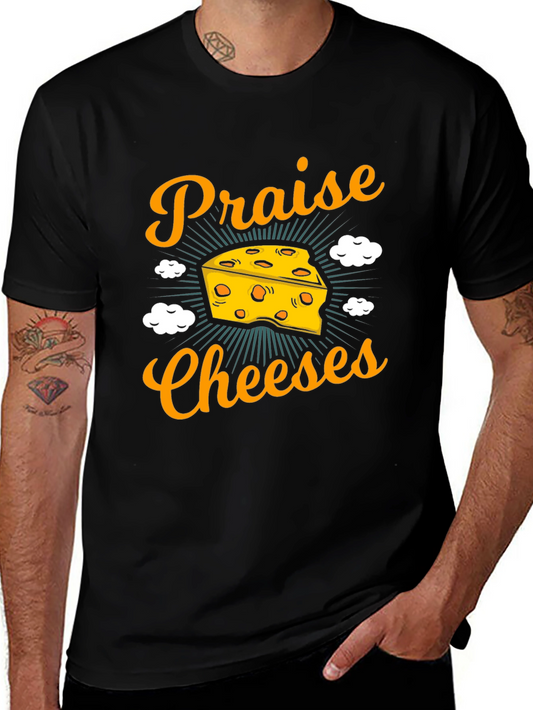 Praise Cheeses Graphic Tee - Funny Cheese Lover T-Shirt