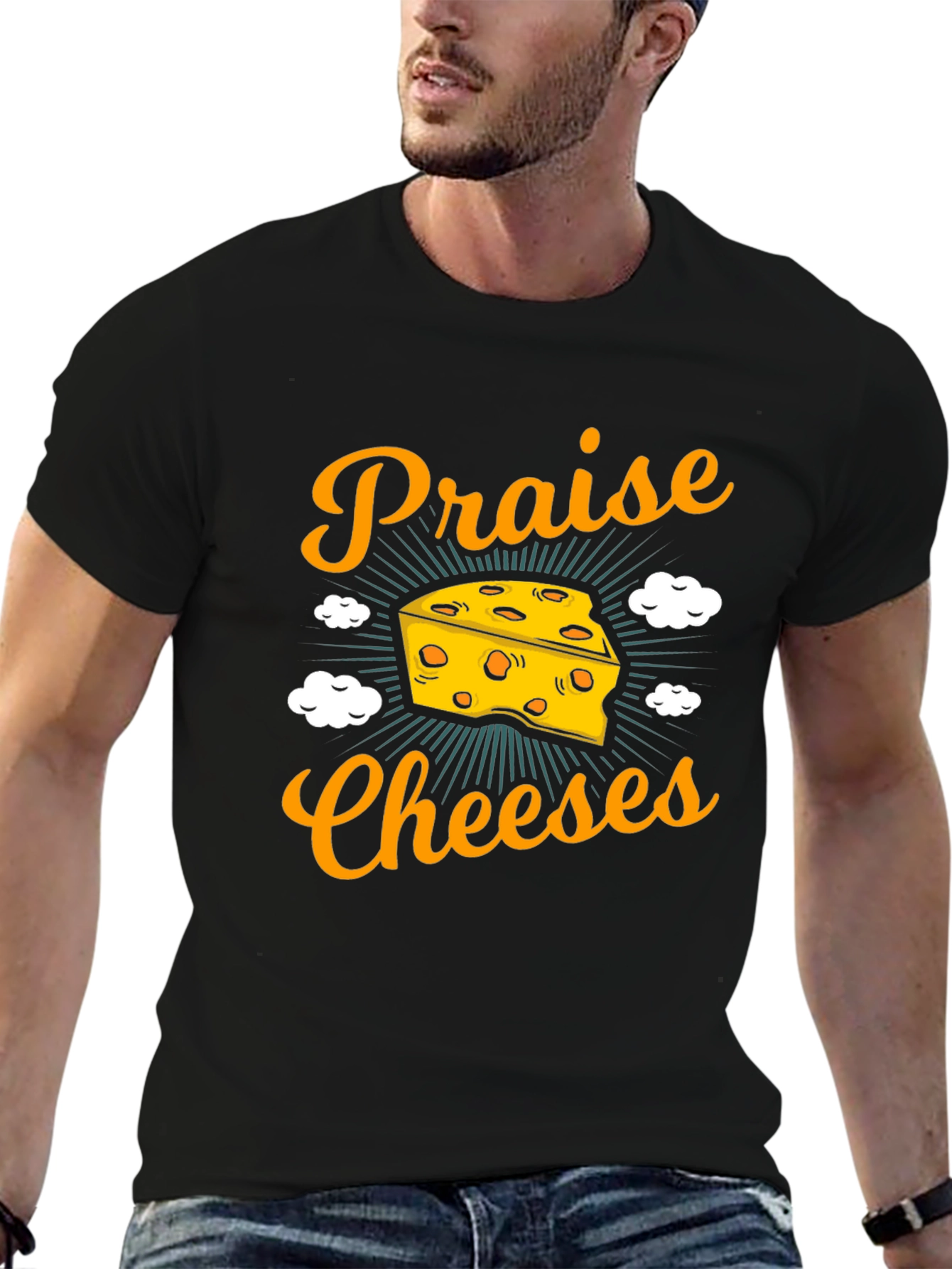 Praise Cheeses Graphic Tee - Funny Cheese Lover T-Shirt