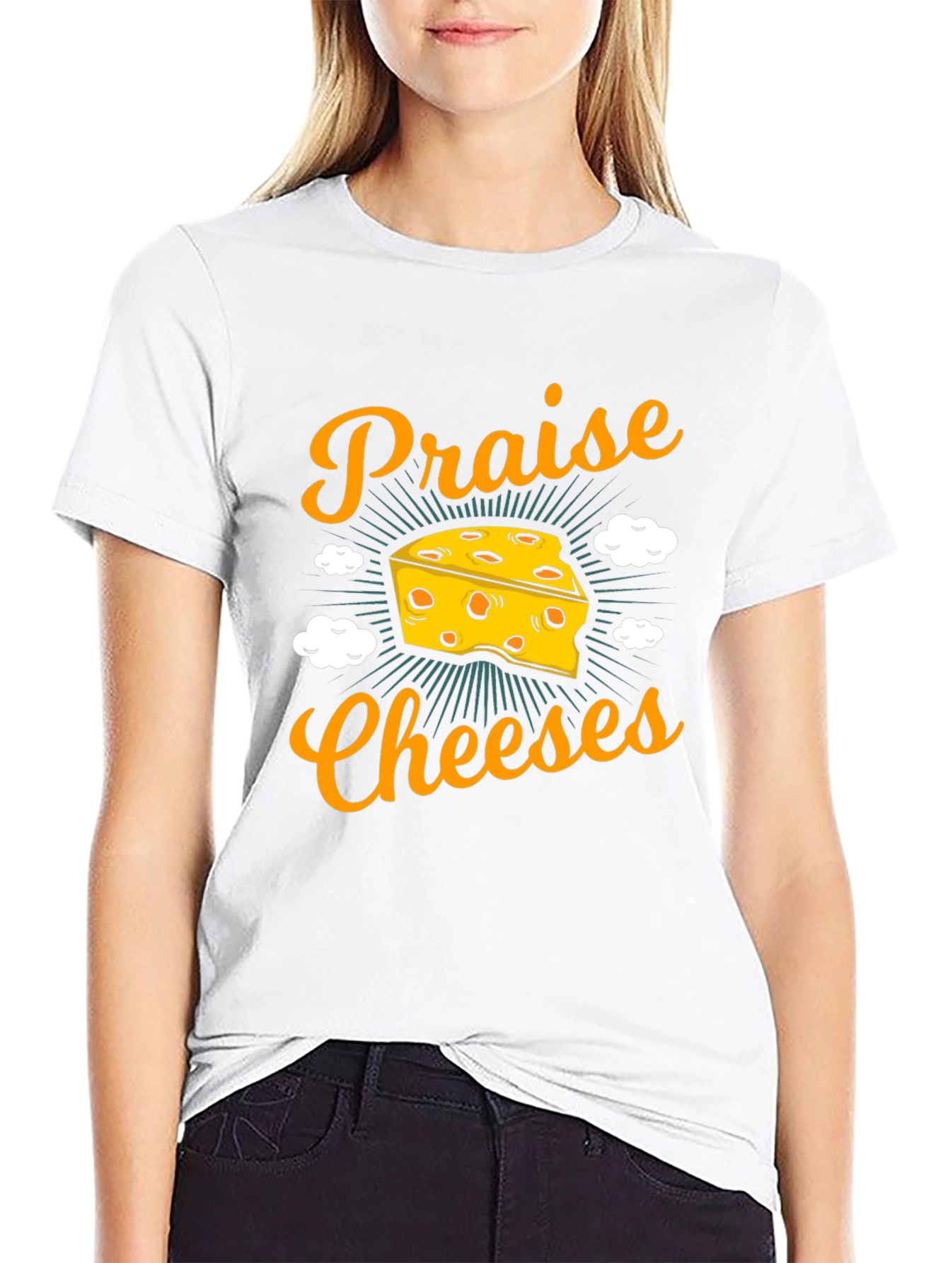 Praise Cheeses Graphic Tee - Funny Cheese Lover T-Shirt