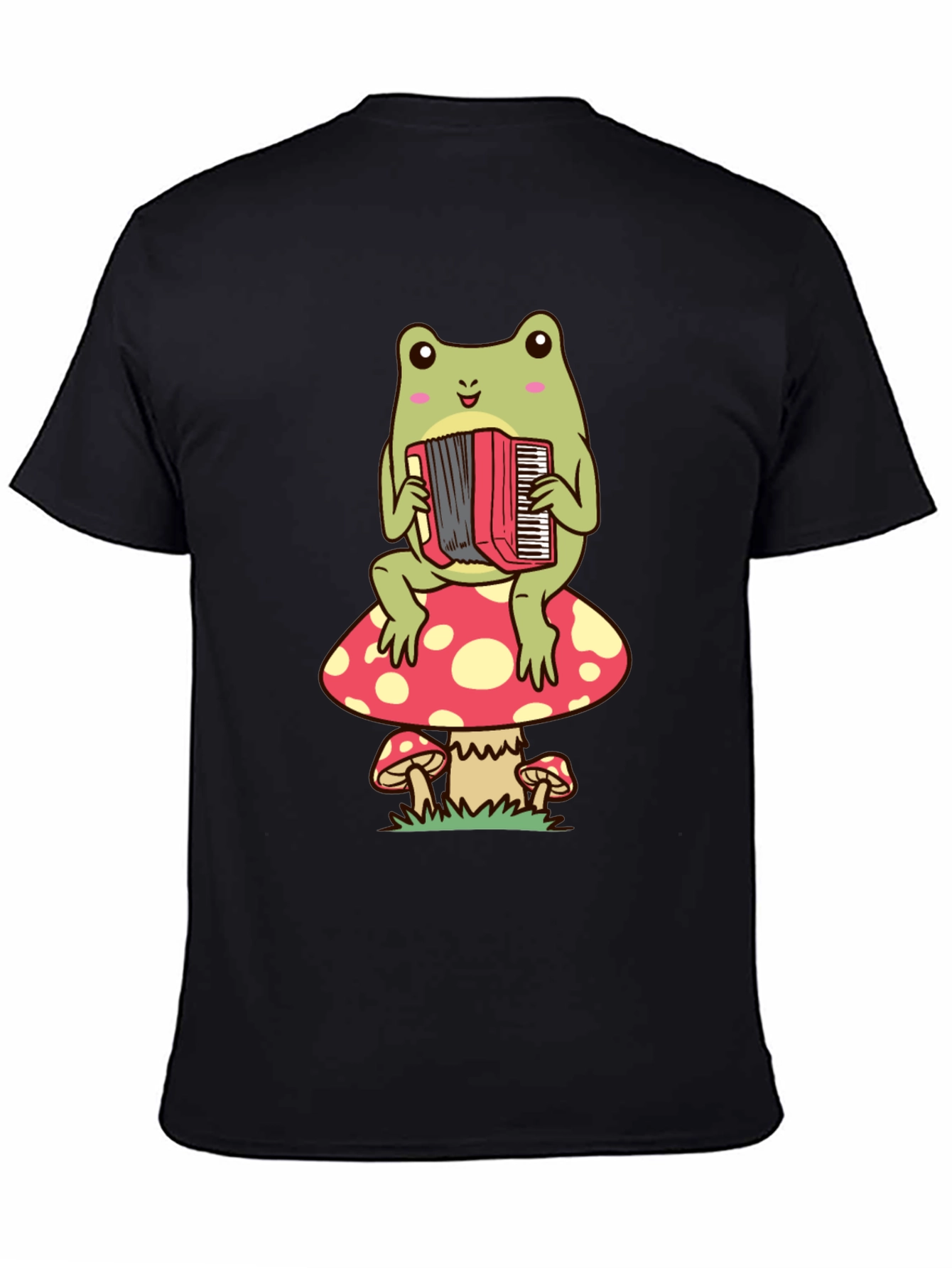 Frog Playing Accordion on Mushroom T-Shirt