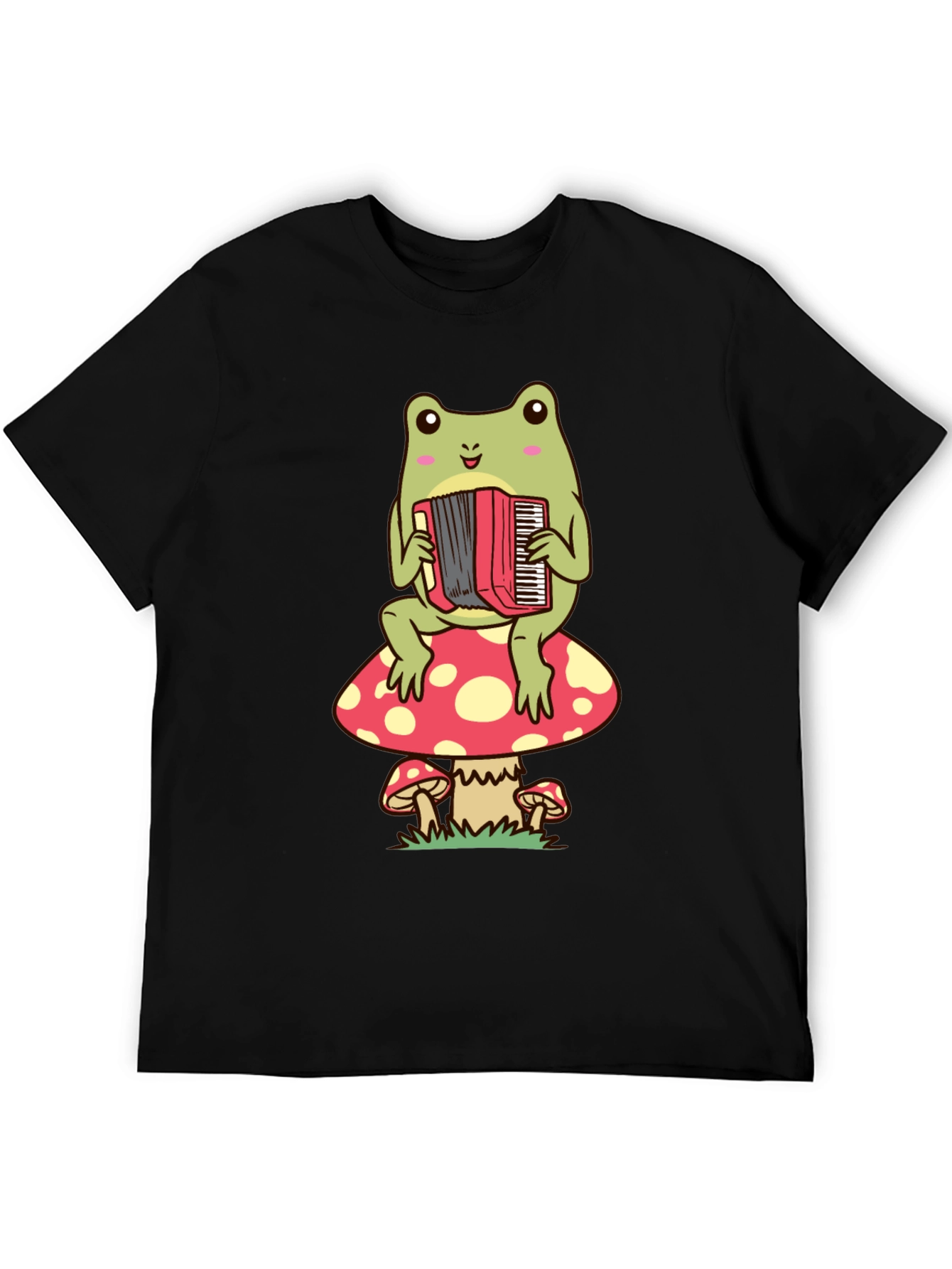Frog Playing Accordion on Mushroom T-Shirt