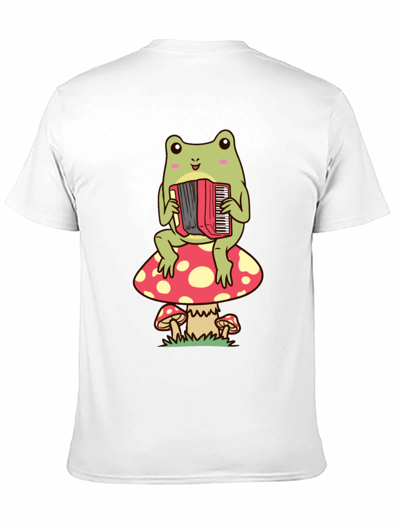Frog Playing Accordion on Mushroom T-Shirt